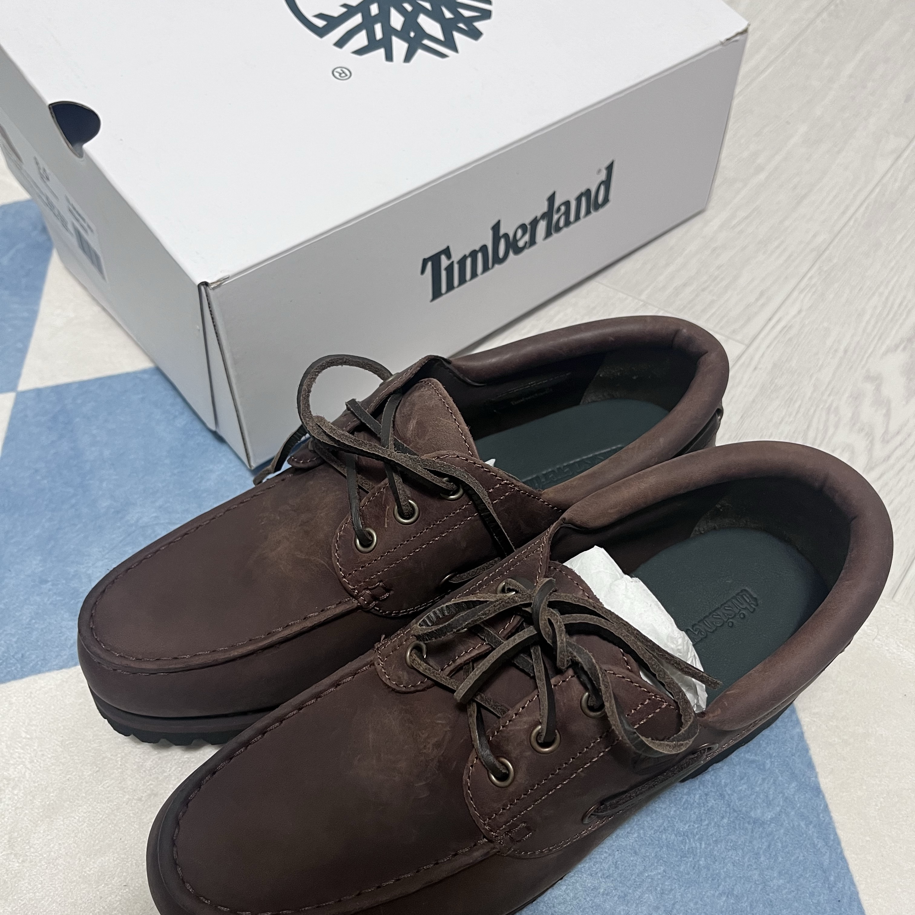 Timberland x Thisisneverthat 3-Eye Authentic Boat Shoes Brown - Wide 착용 스타일 - 1