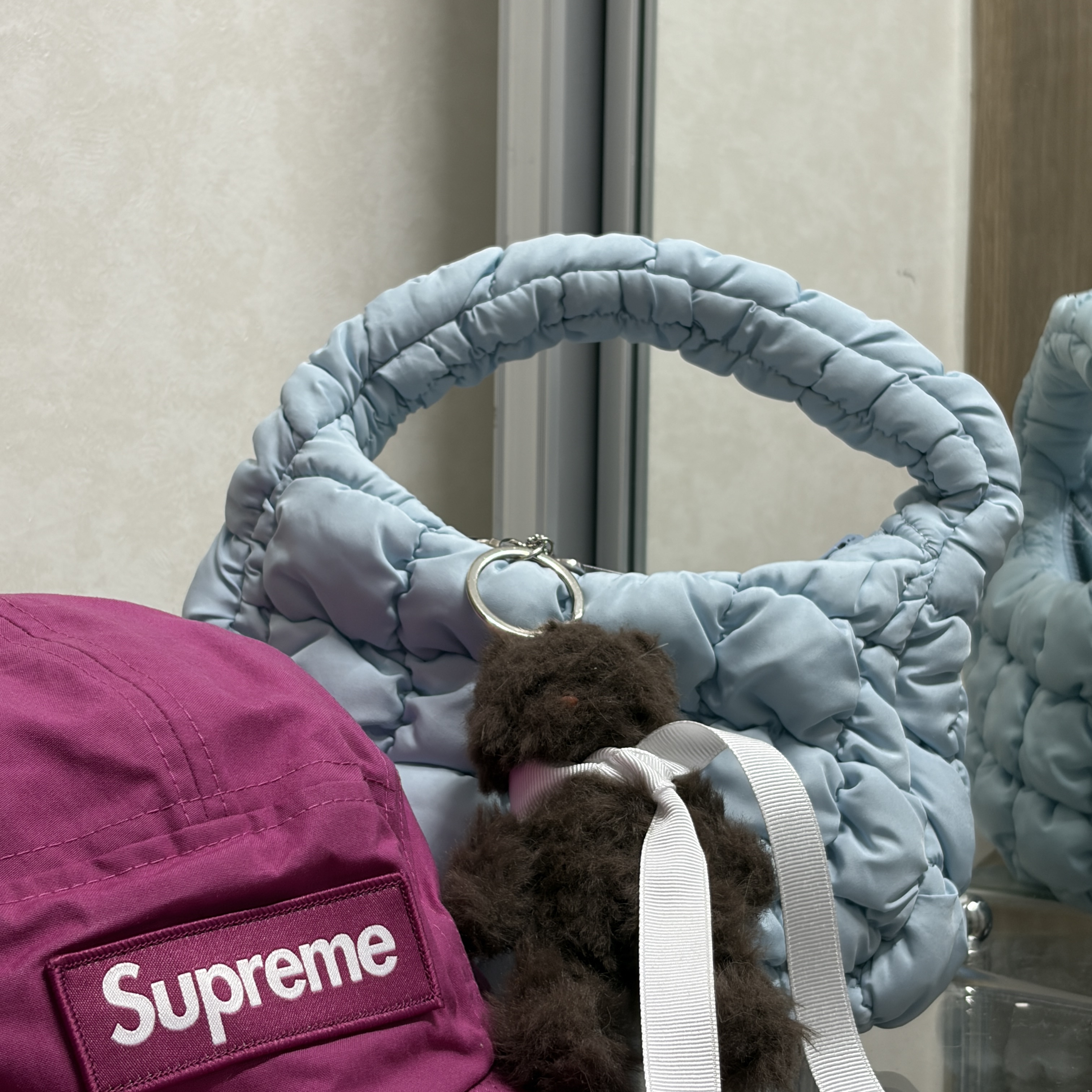 Supreme Waxed Cotton Camp Cap Magenta - 23FW 착용 스타일