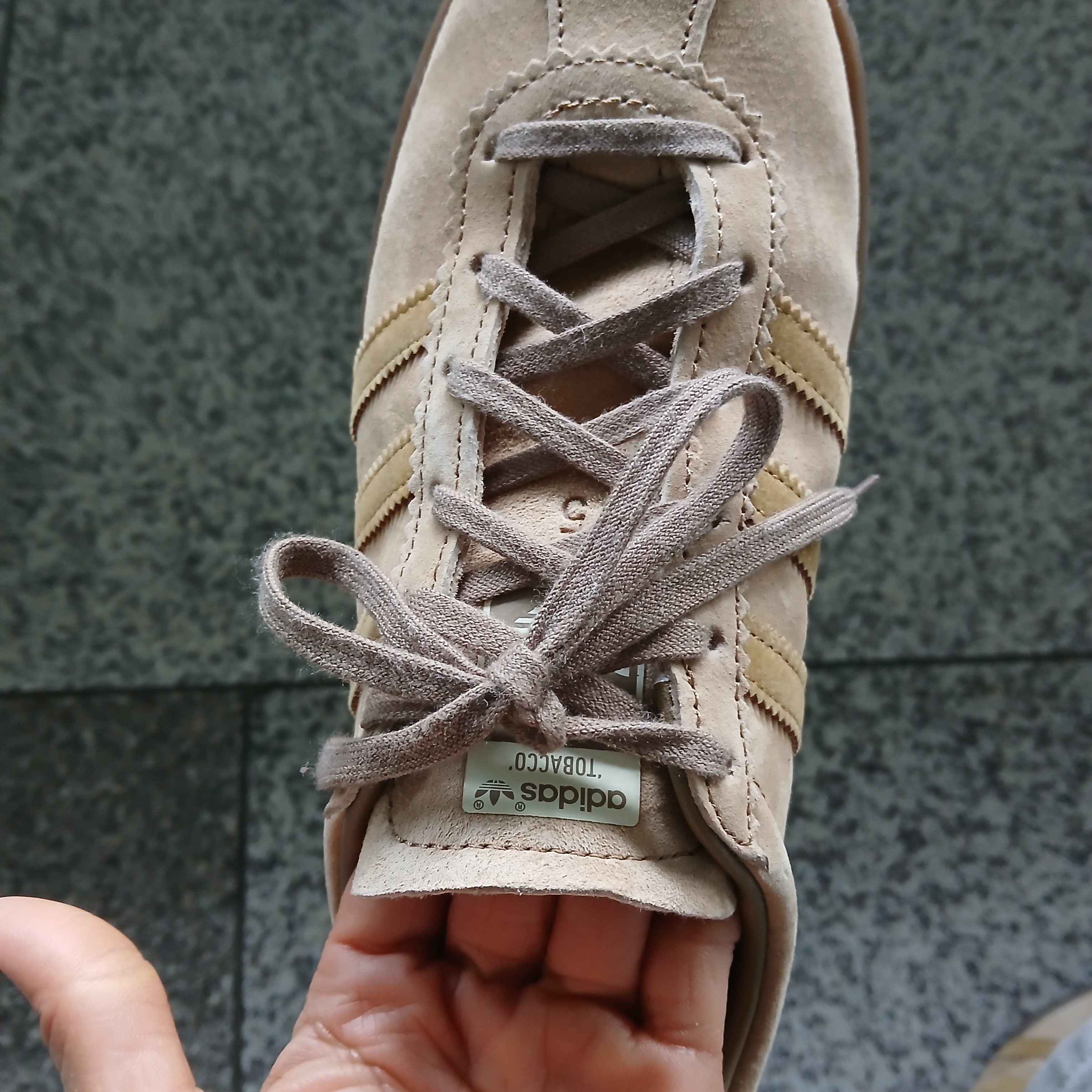 Adidas Tobacco Pantone Mesa 착용 스타일 - 5