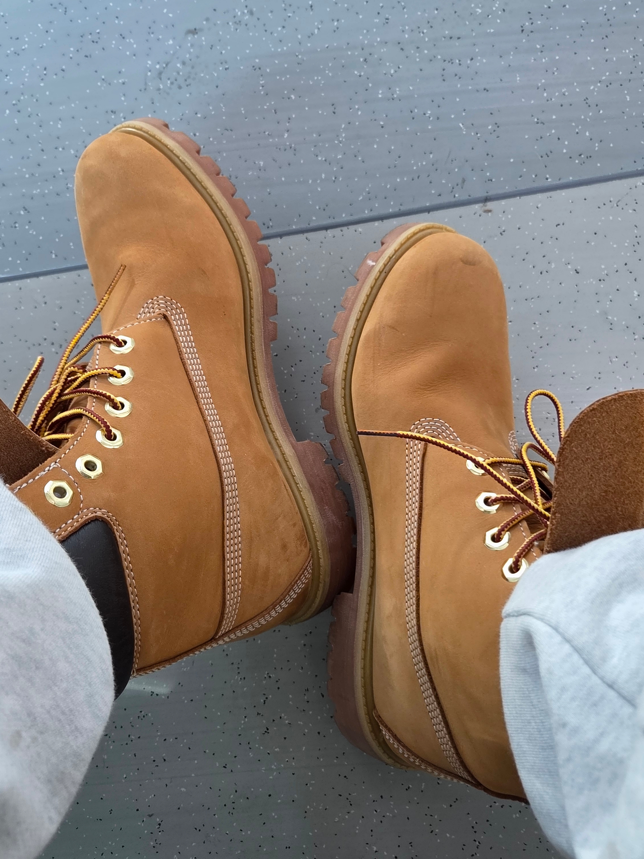 Timberland Premium 6 inch Waterproof Boot Wheat Nubuck - Wide 착용 스타일