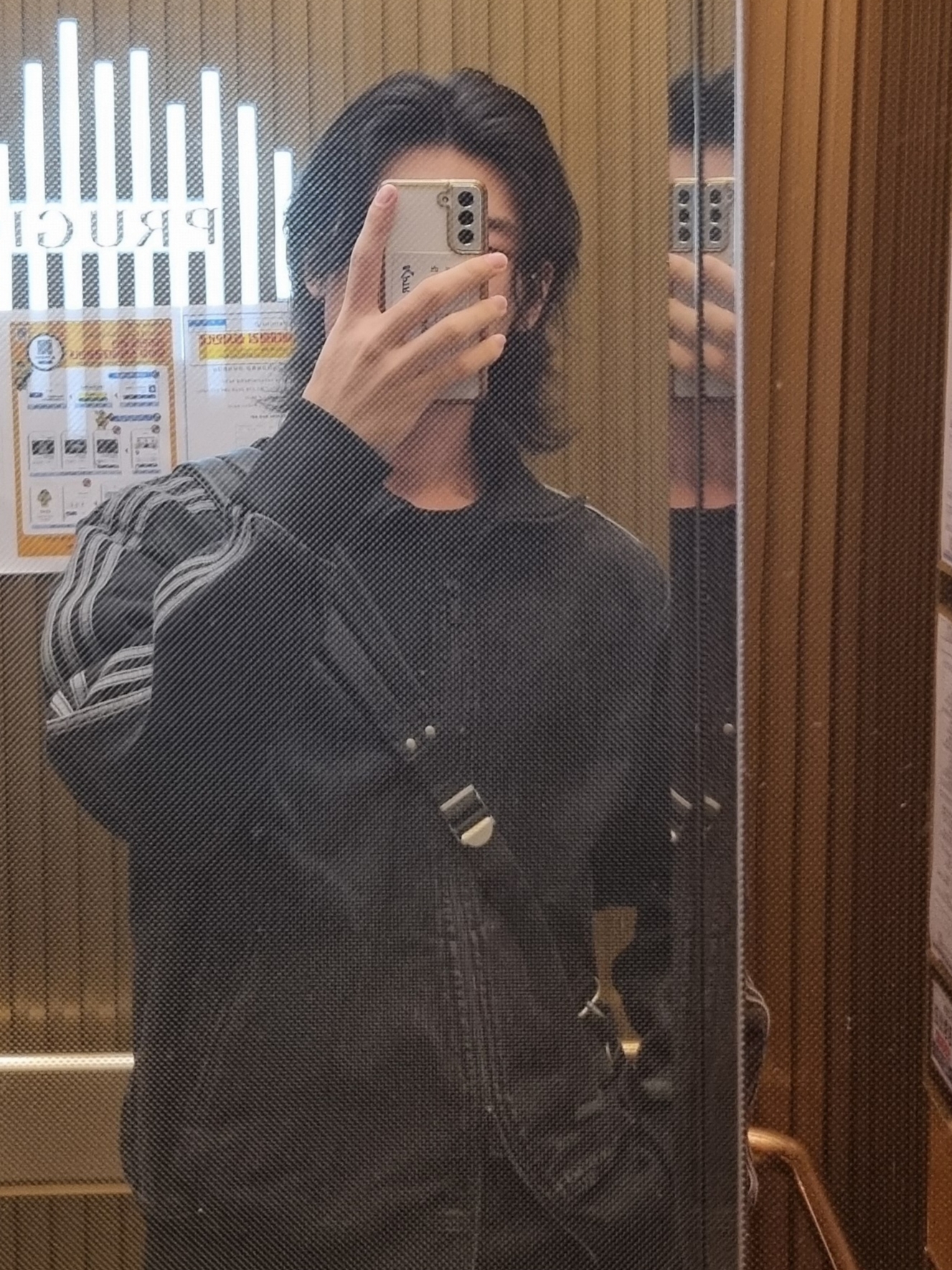 Adidas Adicolor Denim Firebird Track Top True Black Denim  - KR Sizing 착용 스타일