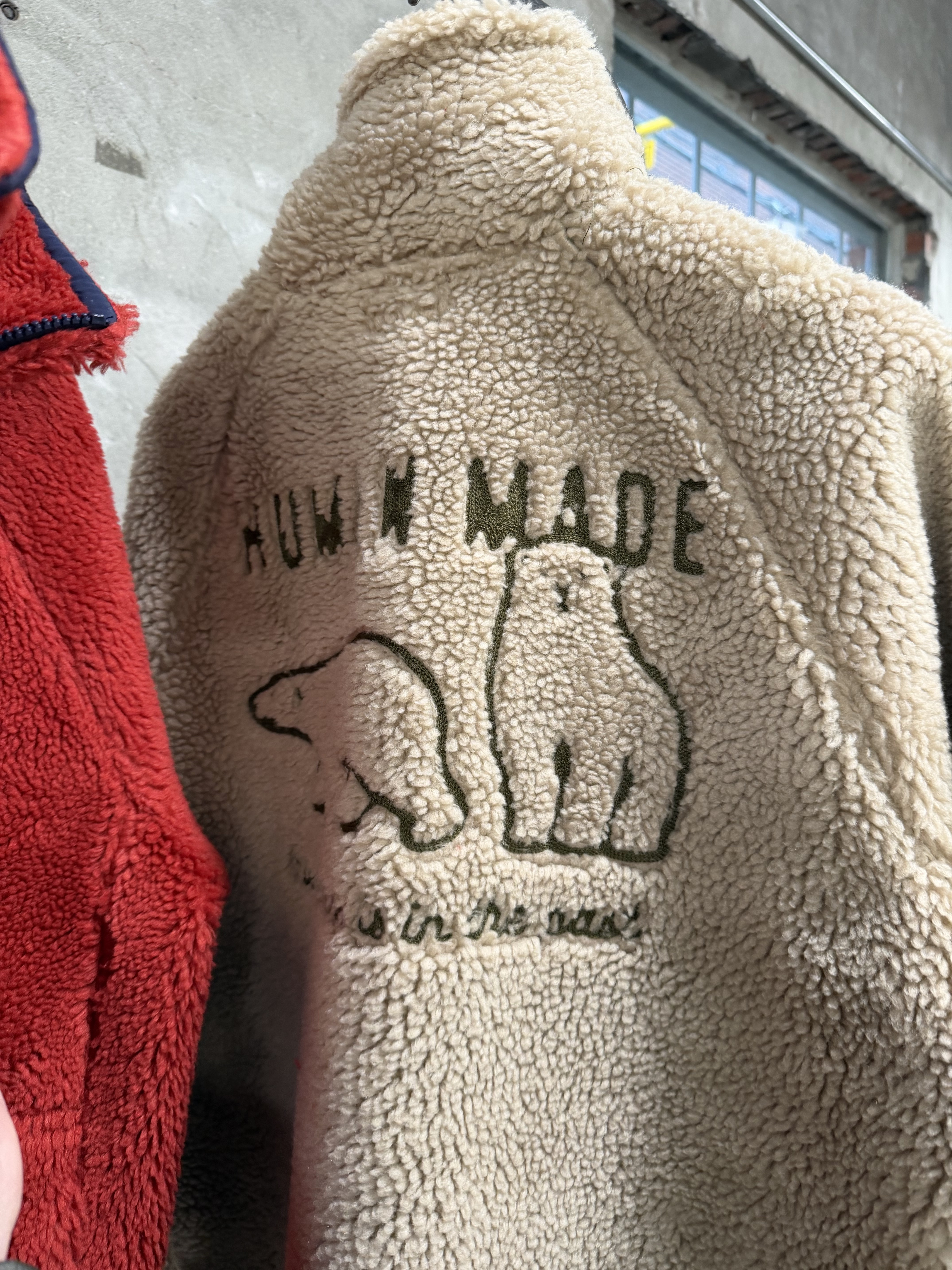 Human Made Fleece Jacket Beige 착용 스타일 - 2