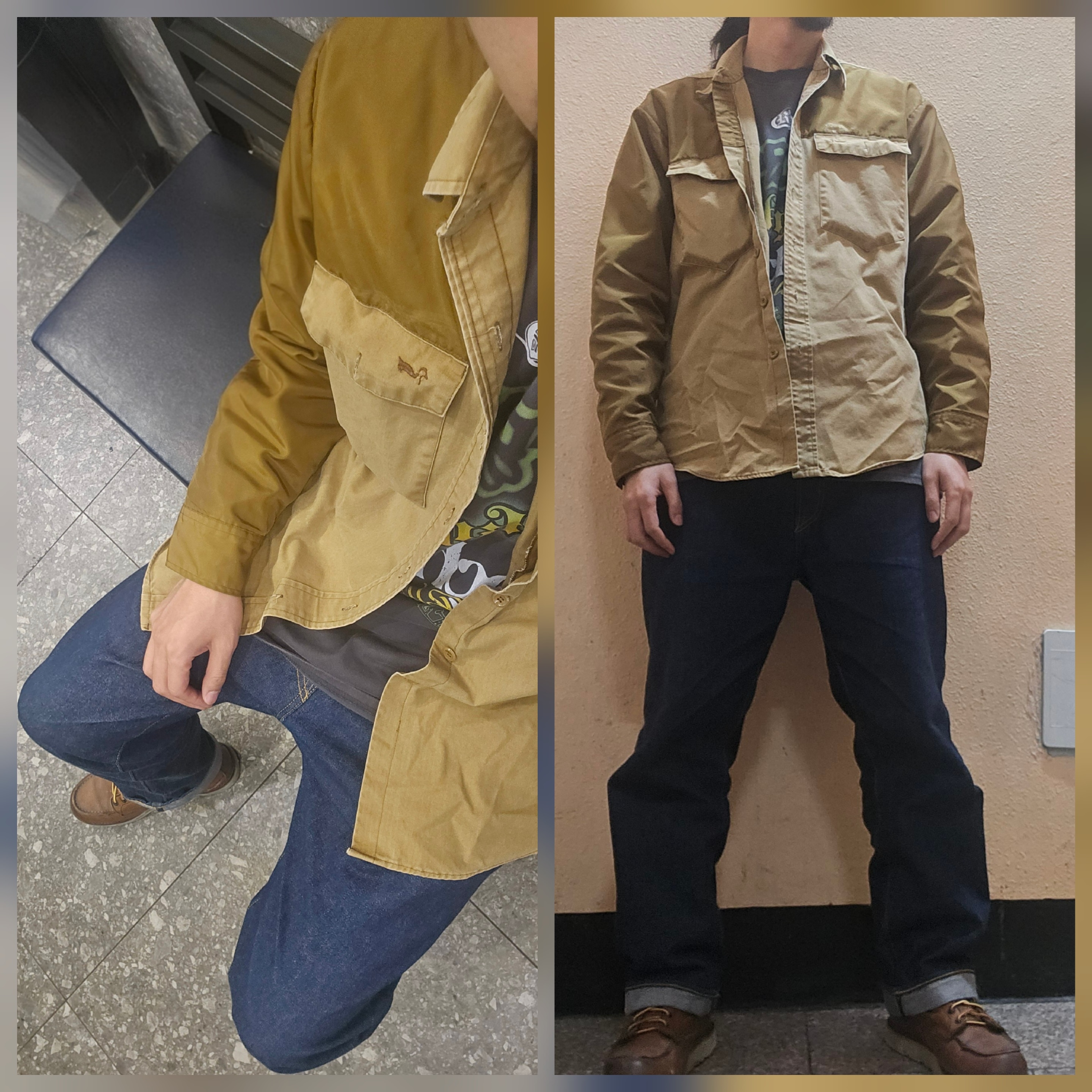 Levi's Bluetab 1980's 501 Jeans Dark Wash, Red Wing 6 Inch Classic Moc Toe 875 Oro Legacy - D 착용 스타일