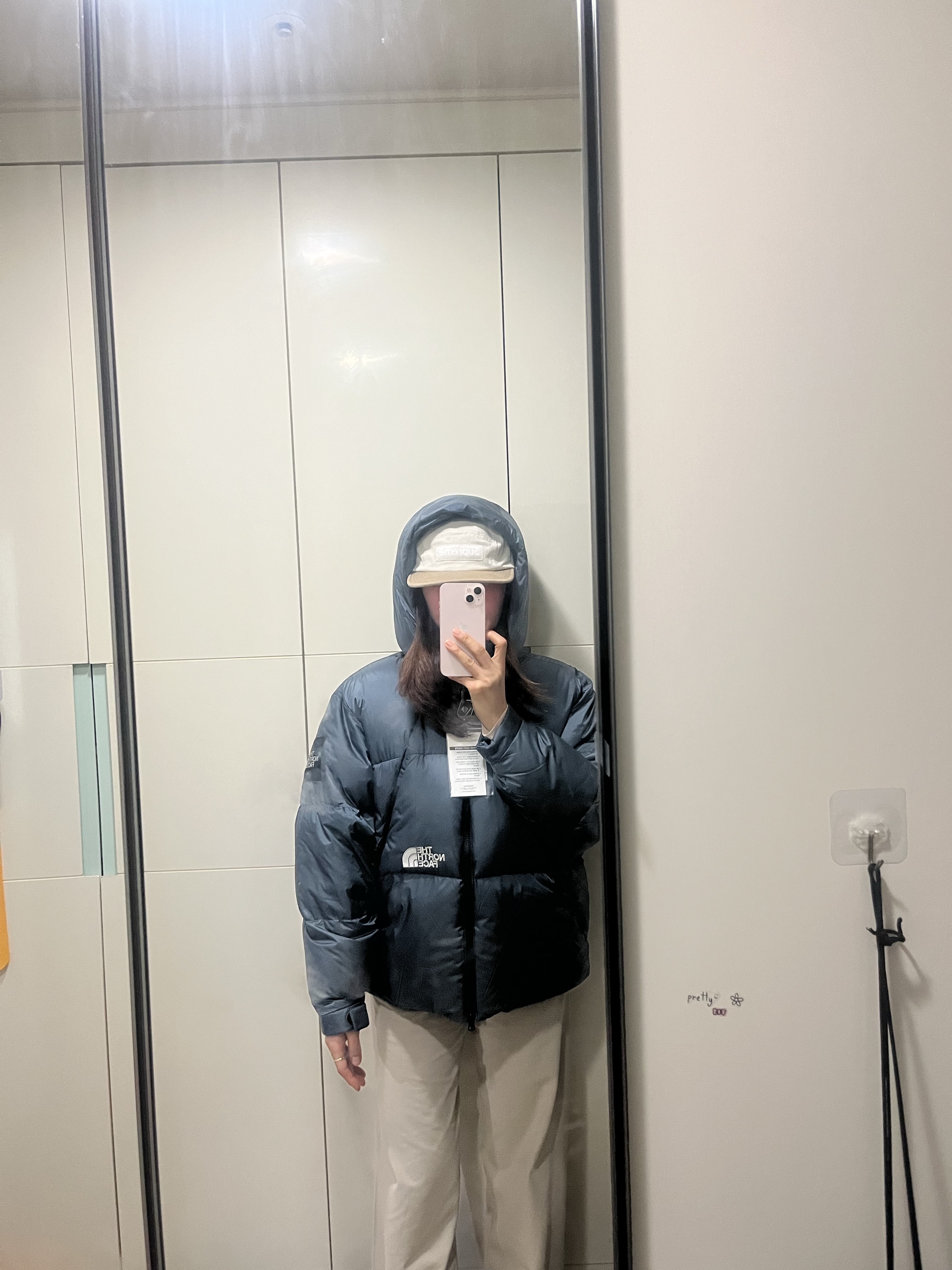 The North Face White Label Project Down Jacket RDS Dusk Blue 착용 스타일 - 1