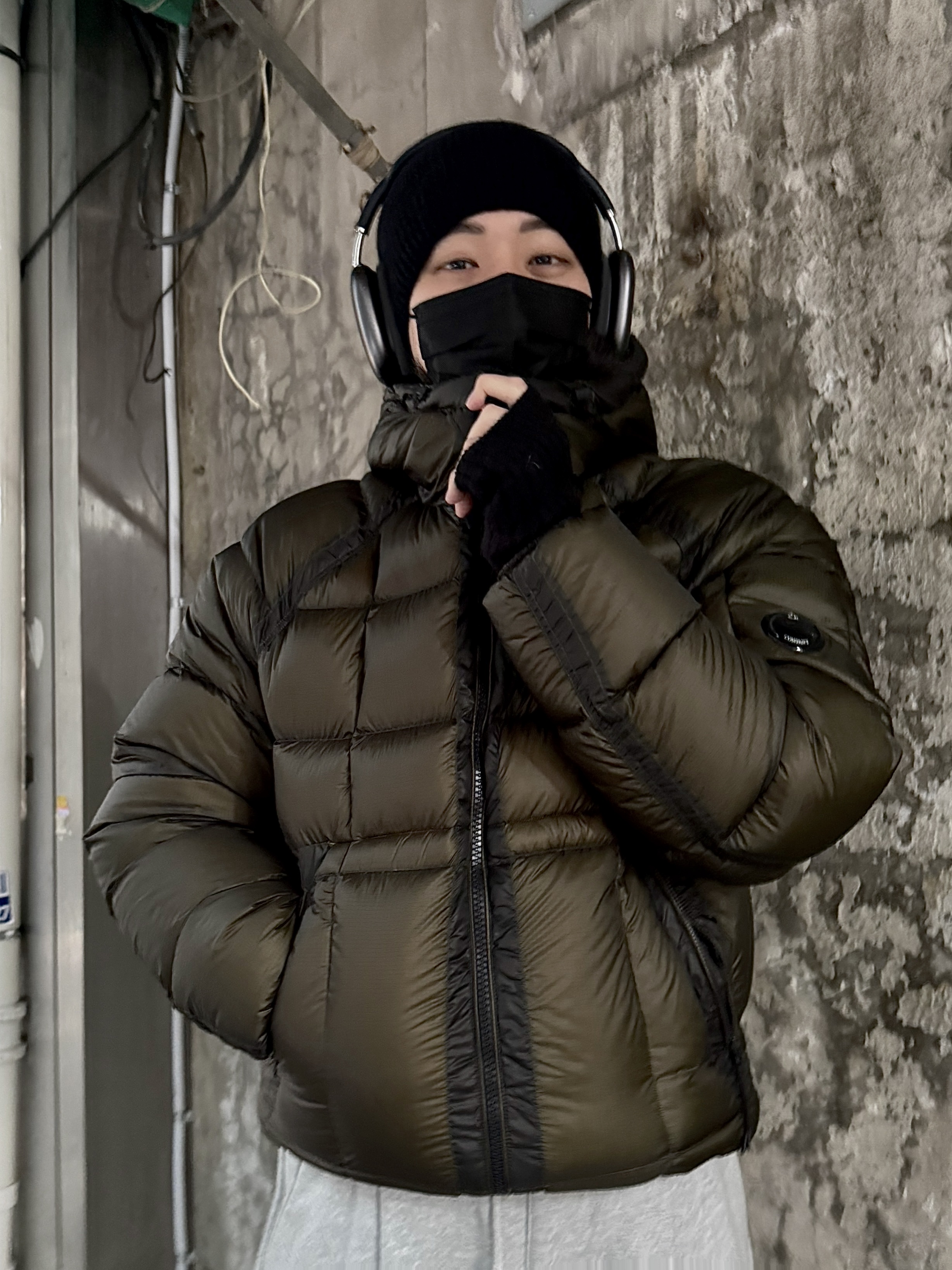 C.P. Company D.D. Shell Hooded Down Jacket Ivy Green - 25FW 착용 스타일 - 1
