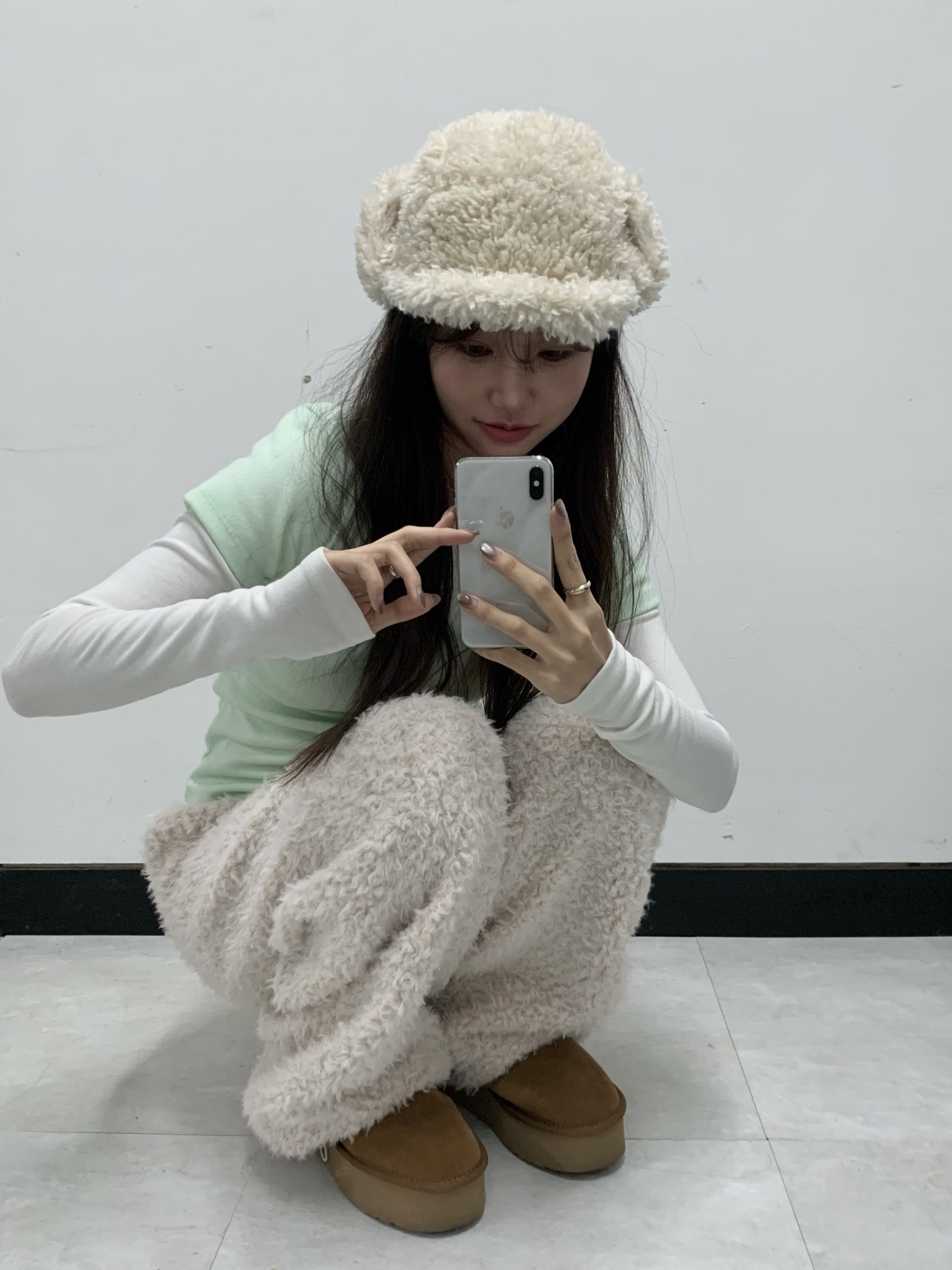(W) UGG Classic Mini Platform Boots Chestnut 착용 스타일