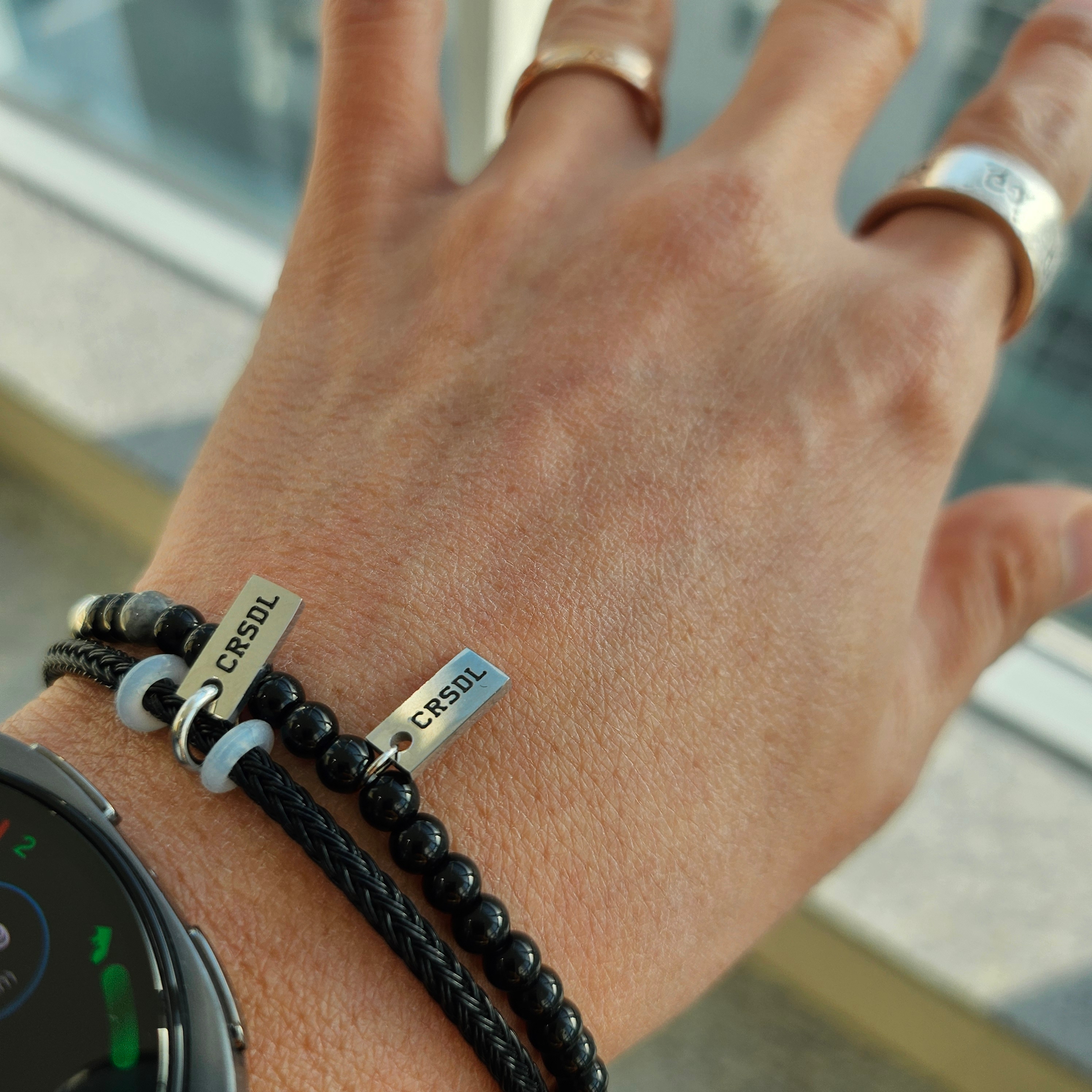 Diesel Dx0966 Logo ID Tag Bracelet Silver, Gucci Ghost Ring Silver 9mm 착용 스타일 - 3