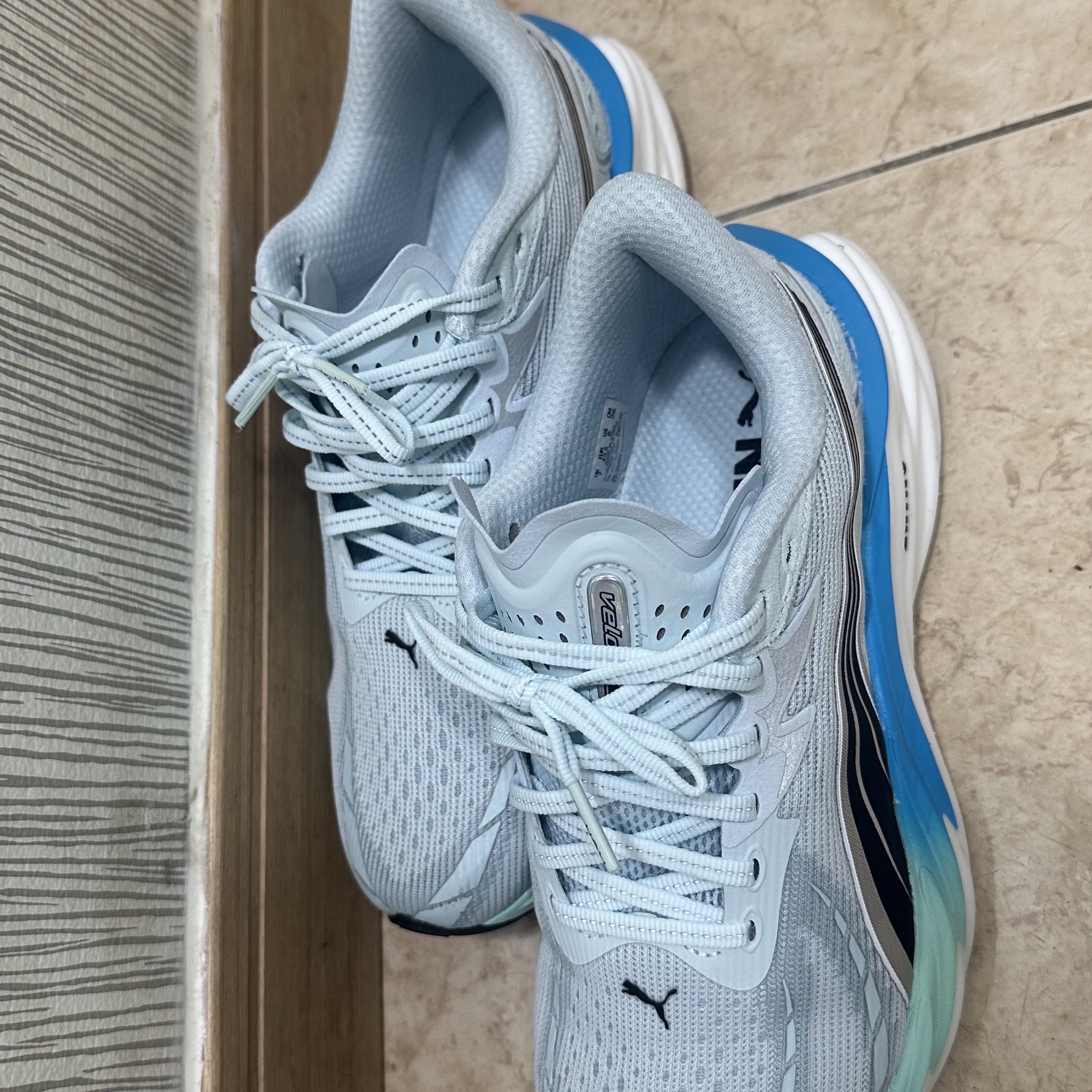 Puma Velocity Nitro 4 Sea Glass Speed Blue - Wide 착용 스타일