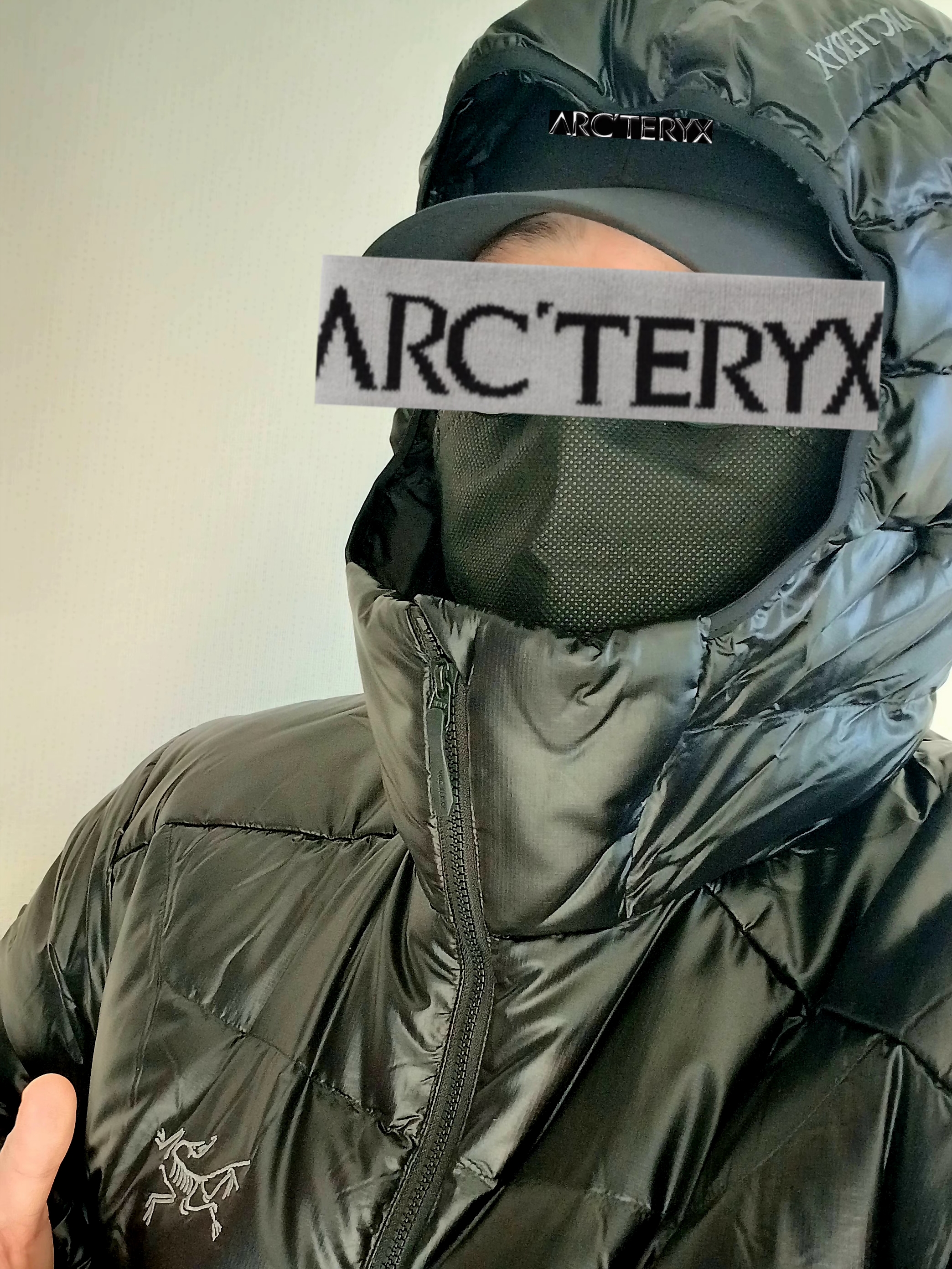 Arc'teryx Bird Word Cap 24K Black, Arc'teryx Cerium SV Hoody Black 착용 스타일 - 1