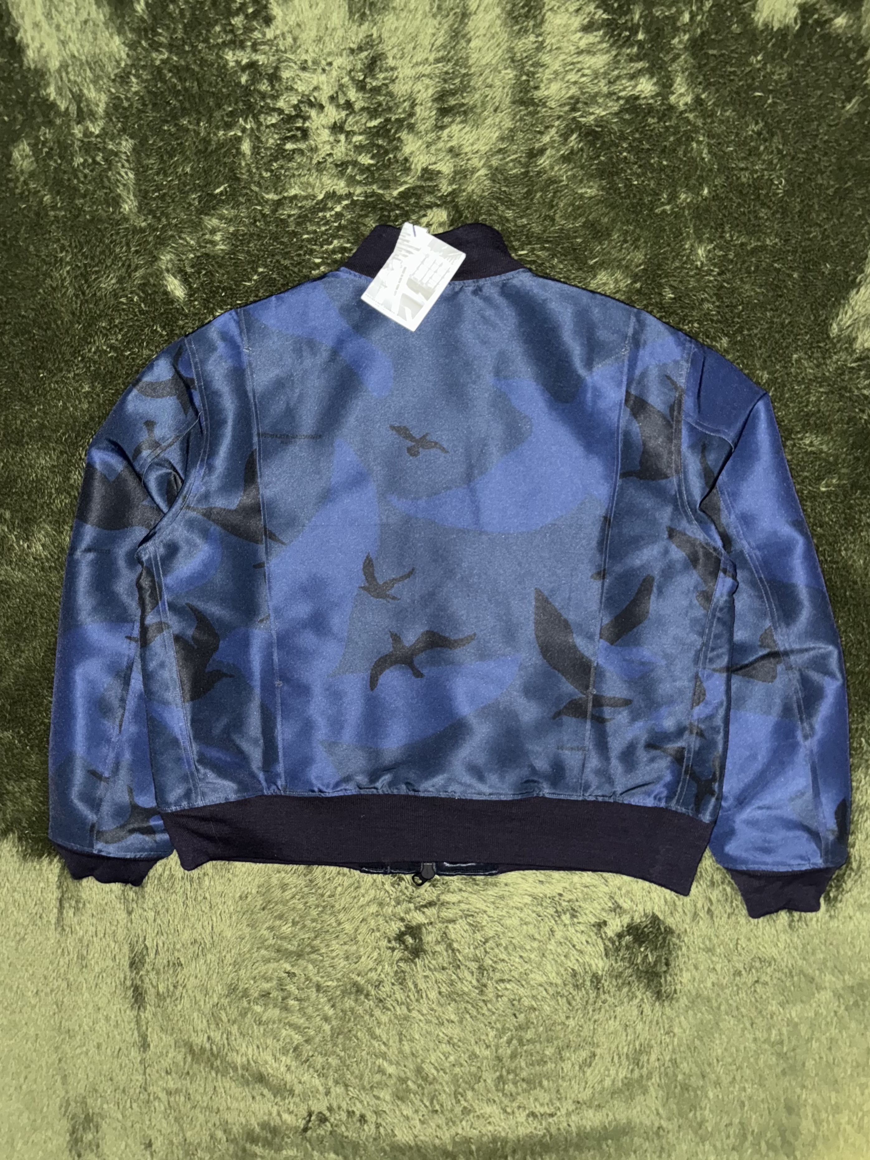 Engineered Garments Poly Seagull Print Oxford Deck Jacket Navy 착용 스타일 - 9