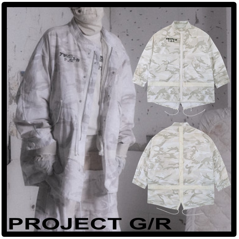 Project G/R Bondage Cross Fishtail Parka White Camo 착용 스타일 - 3