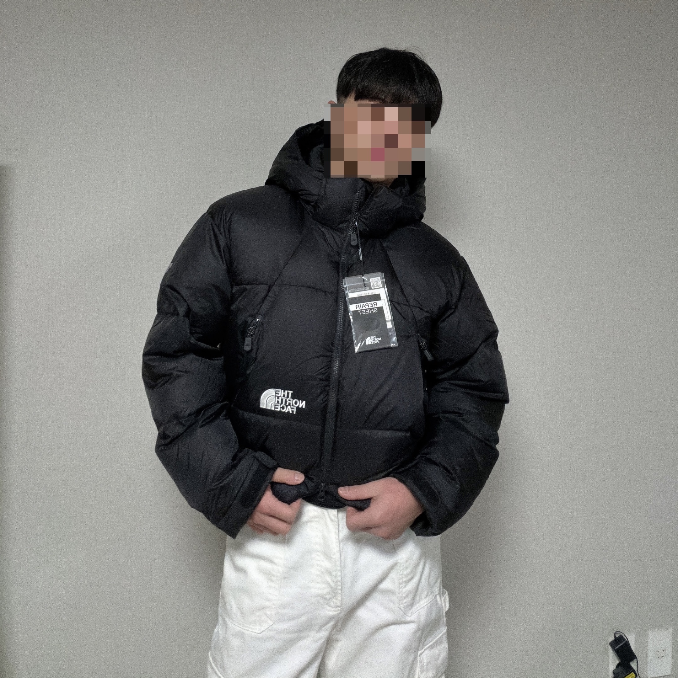 The North Face White Label Project Down Jacket RDS Black - 25FW, (W) Musinsa Standard City Leisure Sheer Ripstop Hooded Down Jacket Light Warm Grey 착용 스타일 - 1