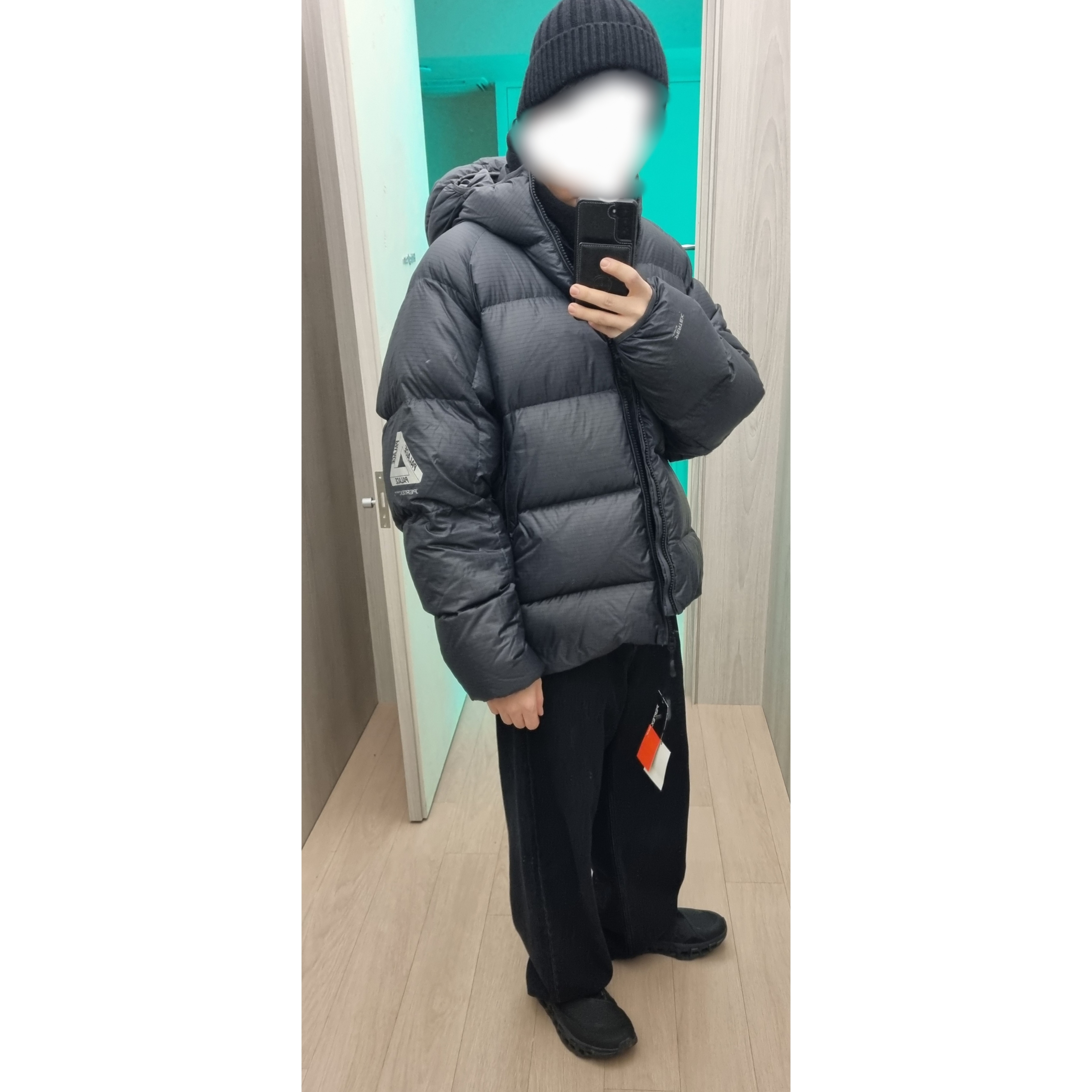 On Running x Post Archive Faction (Paf) Cloudmonster 2 Black Magnet, Palace Pertex Quantum RS Puffa Black - 25FW 착용 스타일 - 1