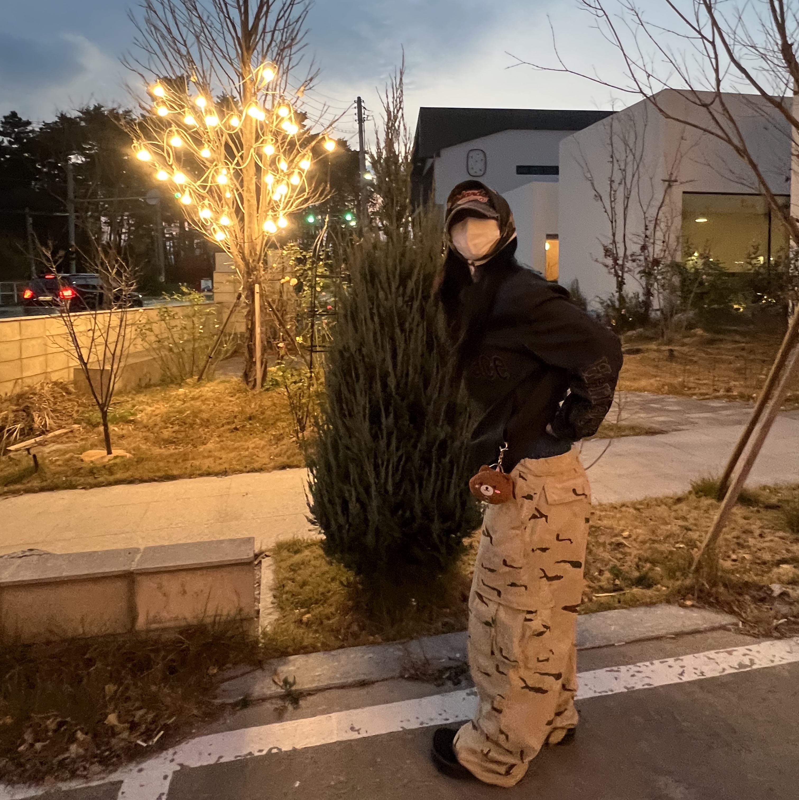 Stussy Ripstop Military Cargo Pants Desert Camo, Dr. Martens Zebzag Suede Slingback Platform Mule Black 착용 스타일 - 3