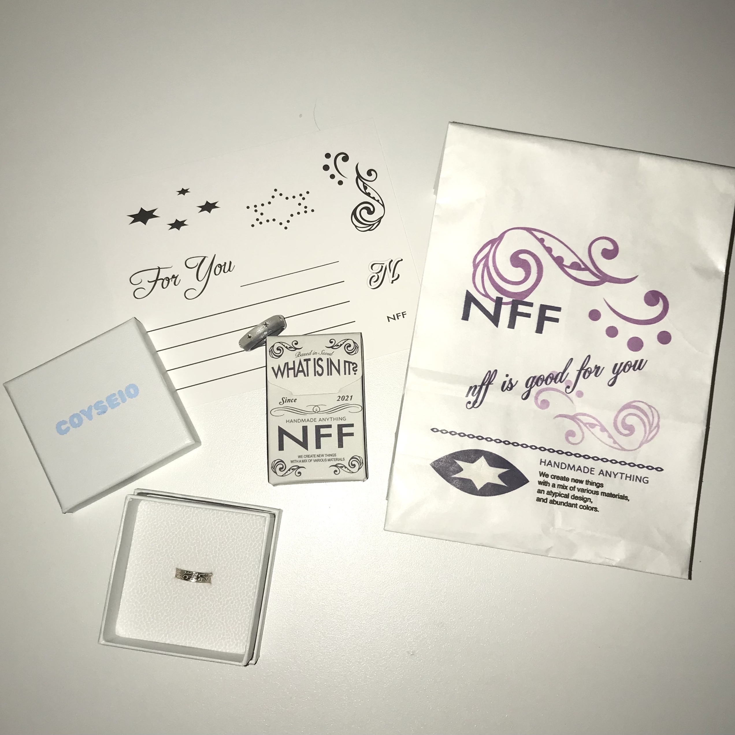 Nff Star Two Track Ring Grey 착용 스타일