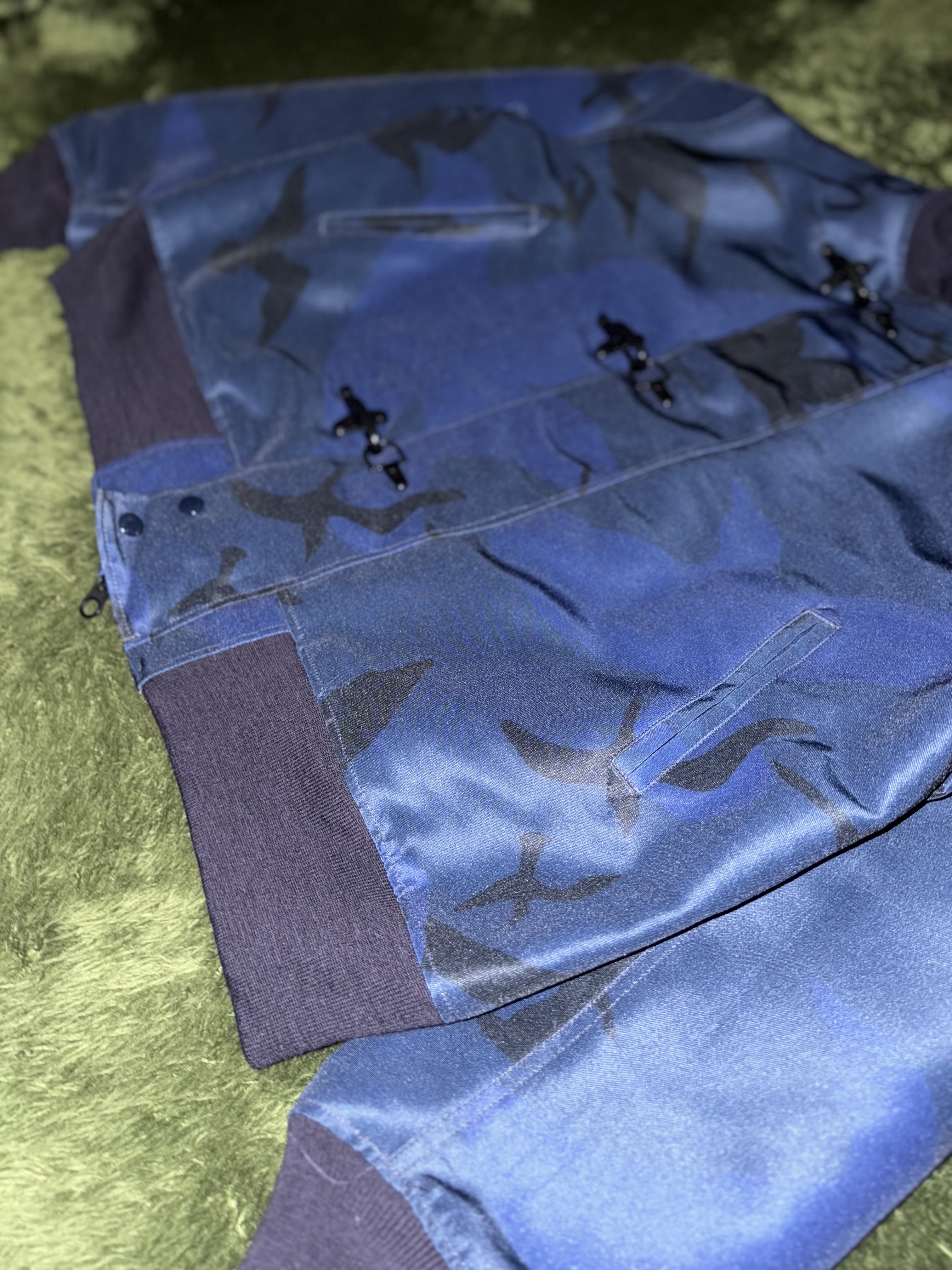 Engineered Garments Poly Seagull Print Oxford Deck Jacket Navy 착용 스타일 - 4