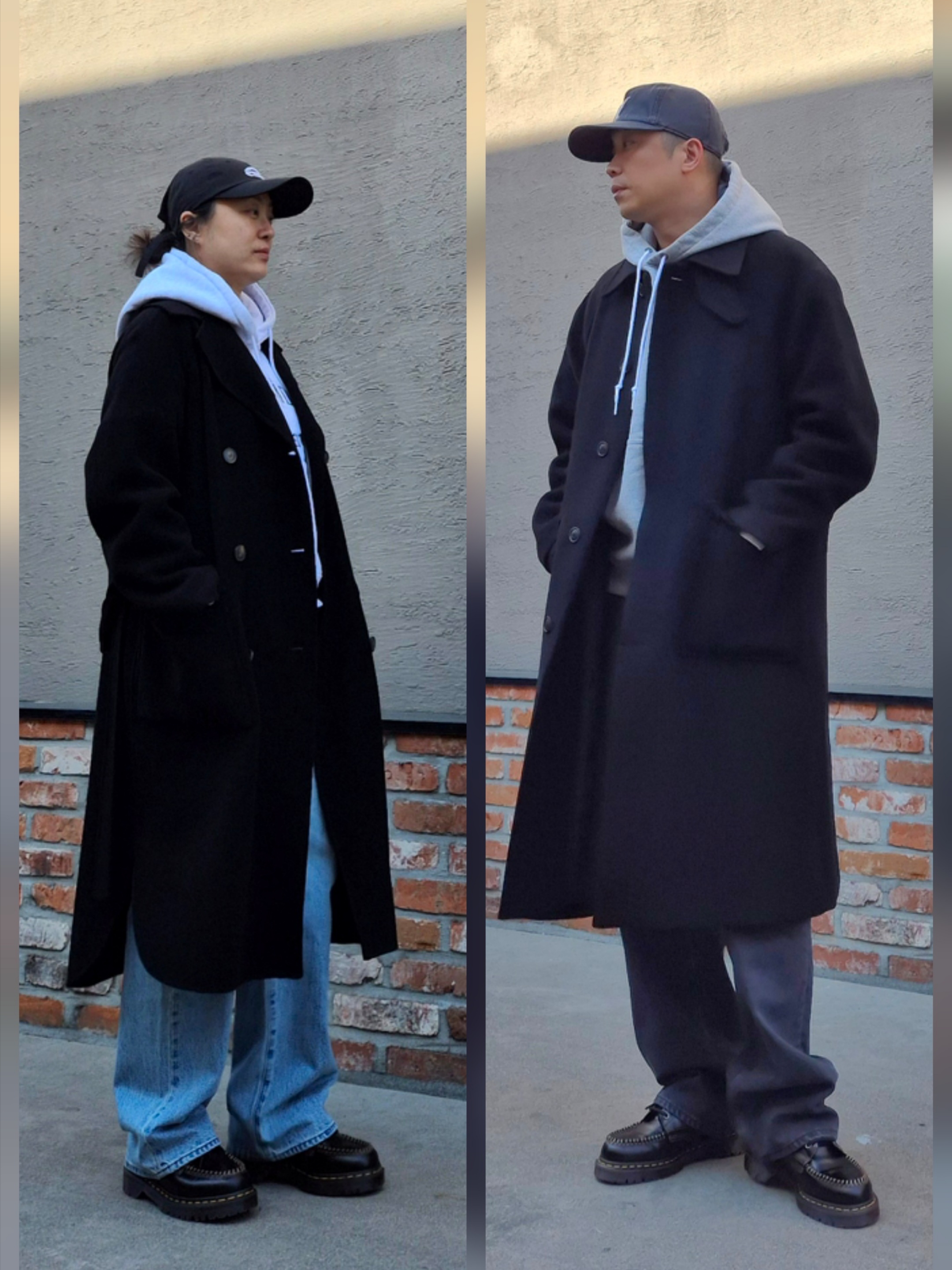 Dr. Martens Lowell Leather Moc Toe Shoes Black Analine, Uniqlo x JW Anderson Straight Jean Blue - KR 착용 스타일 - 1