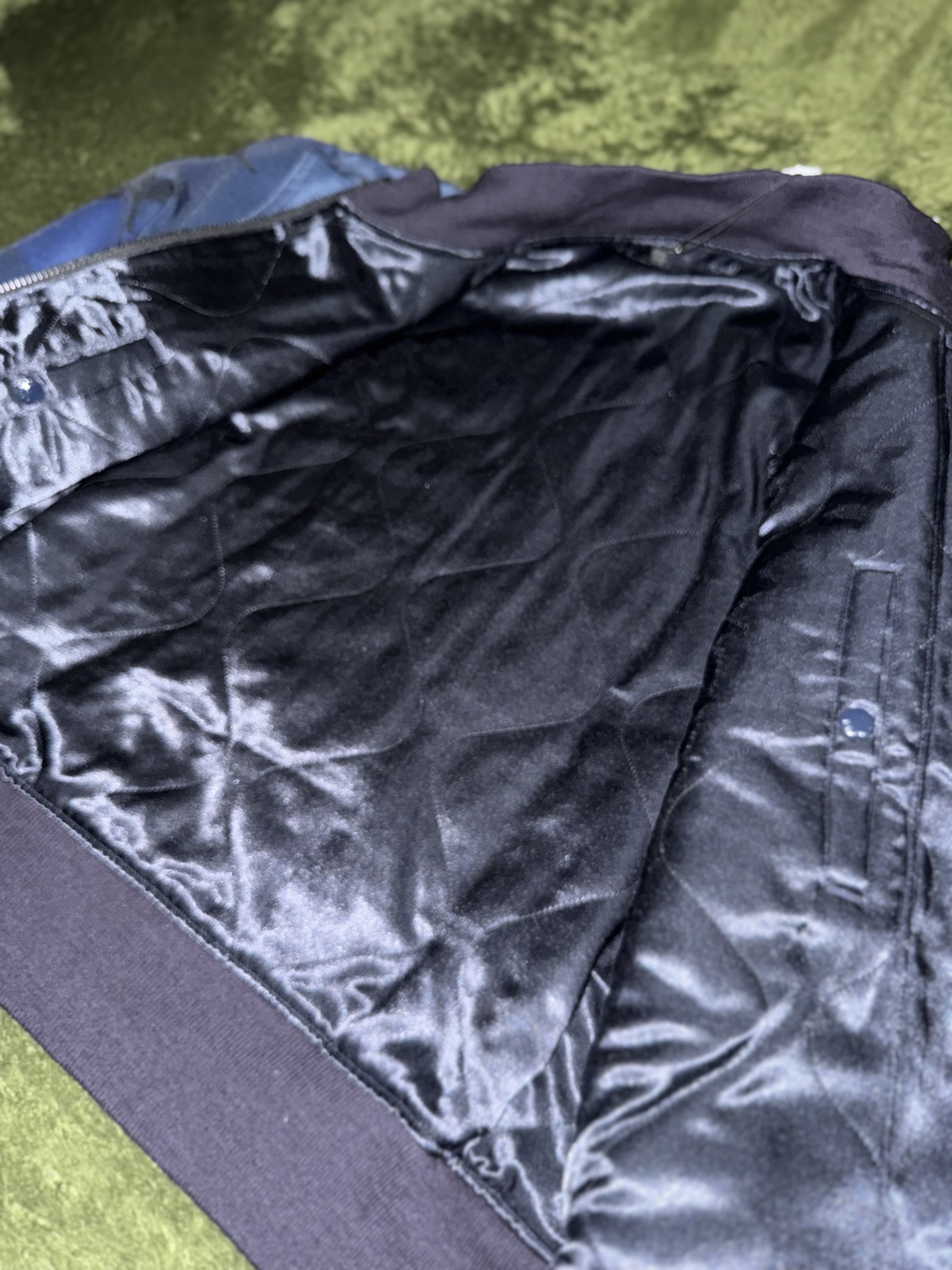 Engineered Garments Poly Seagull Print Oxford Deck Jacket Navy 착용 스타일 - 6