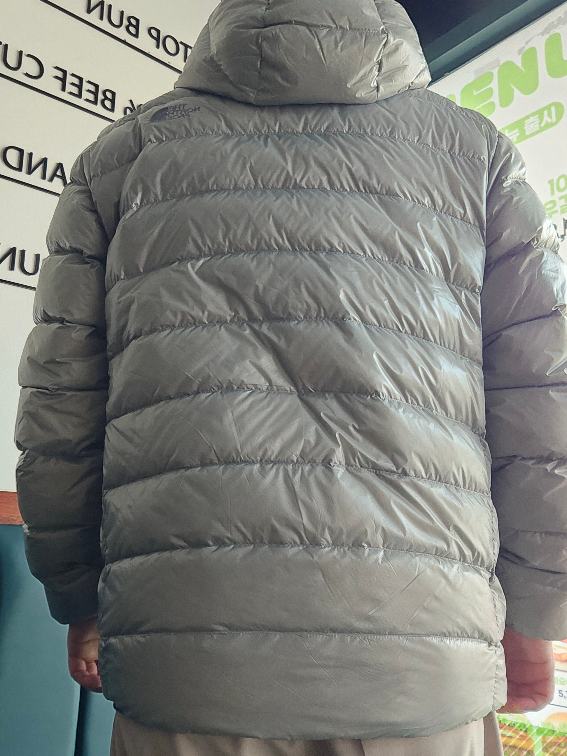 The North Face Matier EX RDS Down Hoodie Light Gray - 25FW 착용 스타일 - 3