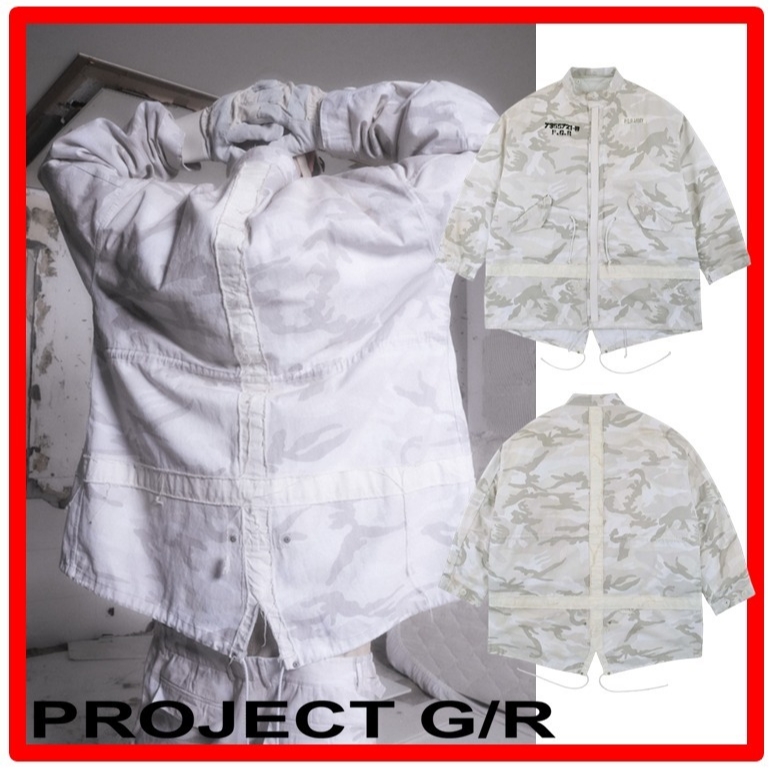 Project G/R Bondage Cross Fishtail Parka White Camo 착용 스타일 - 4