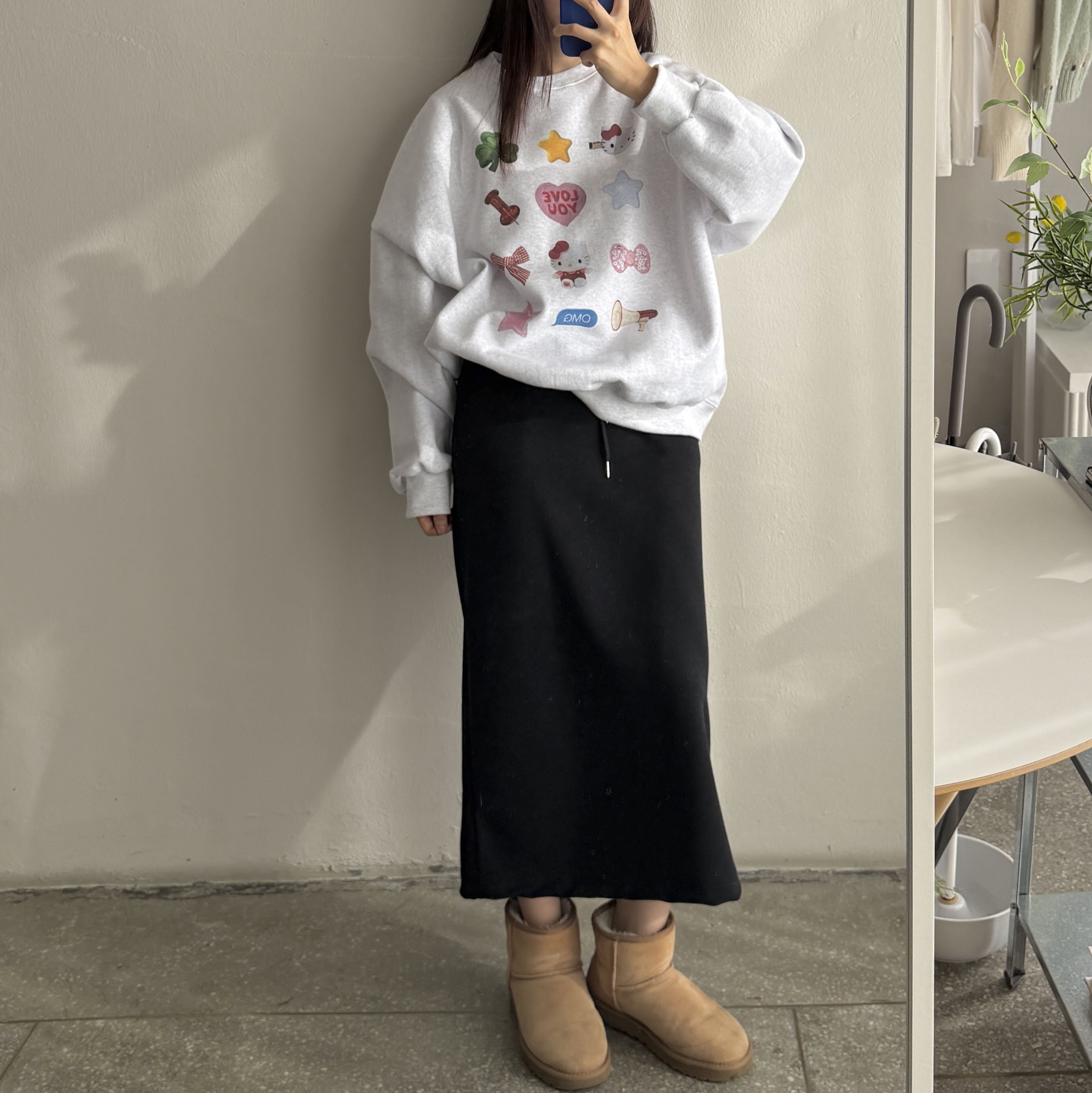 (W) UGG Classic Mini II Boots Chestnut 착용 스타일 - 4