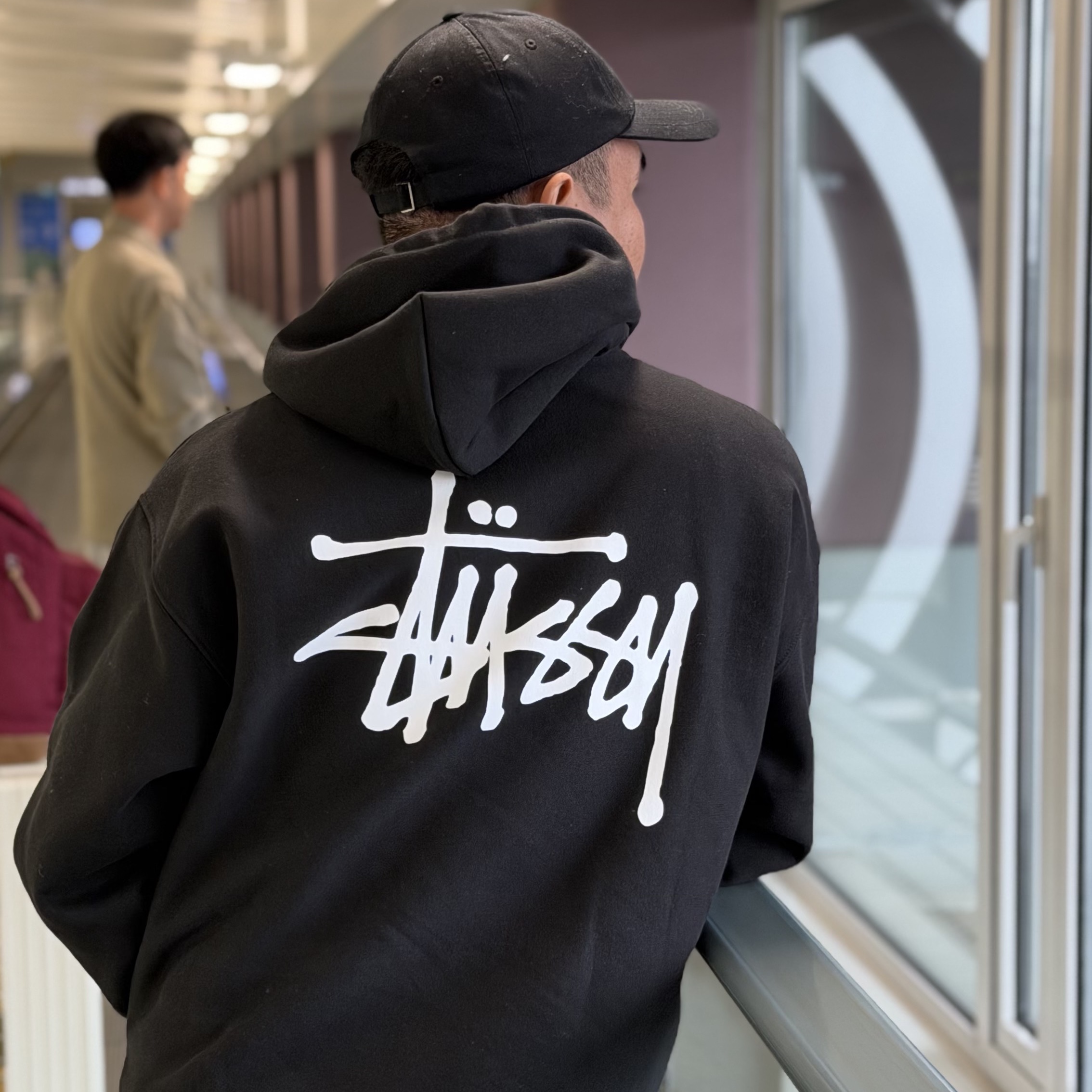 Stussy Basic Stussy Hoodie Black 착용 스타일