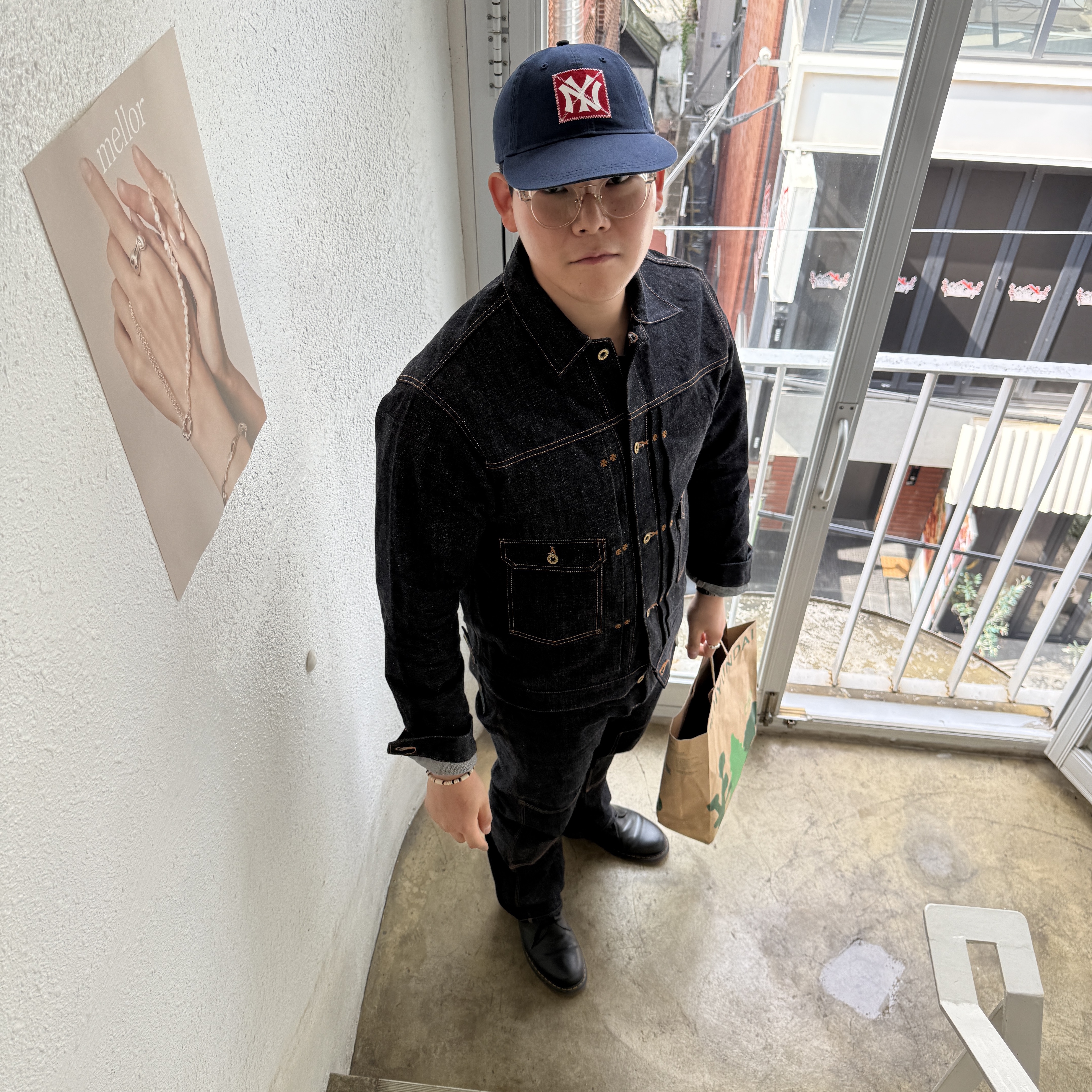 New Era MLB x Ralph Lauren Cooperstown New York Yankees Long Visor Unstructured Ball Cap Navy 착용 스타일