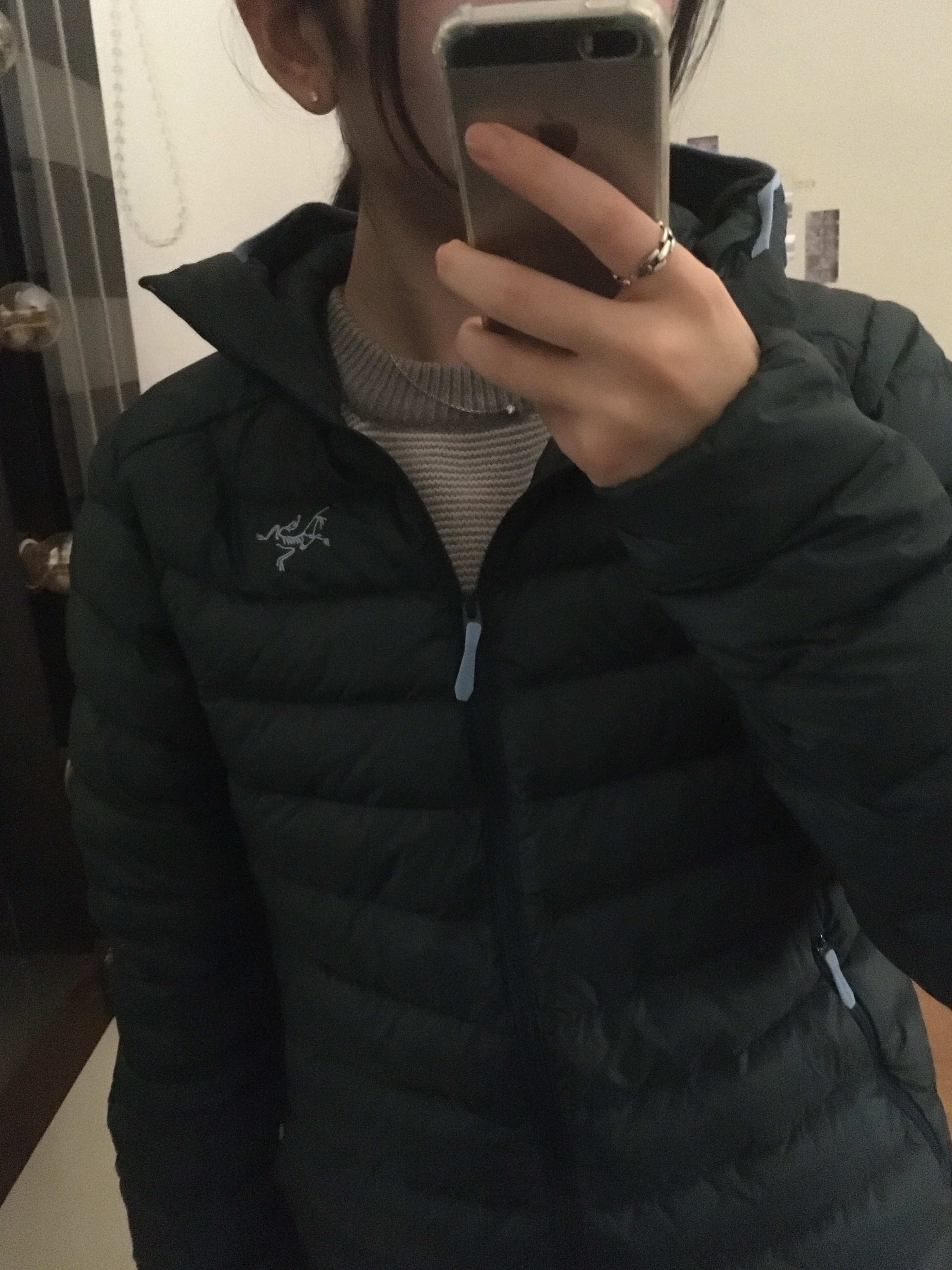 (W) Arc'teryx Cerium Hoody Nightscape Glacial 착용 스타일 - 2