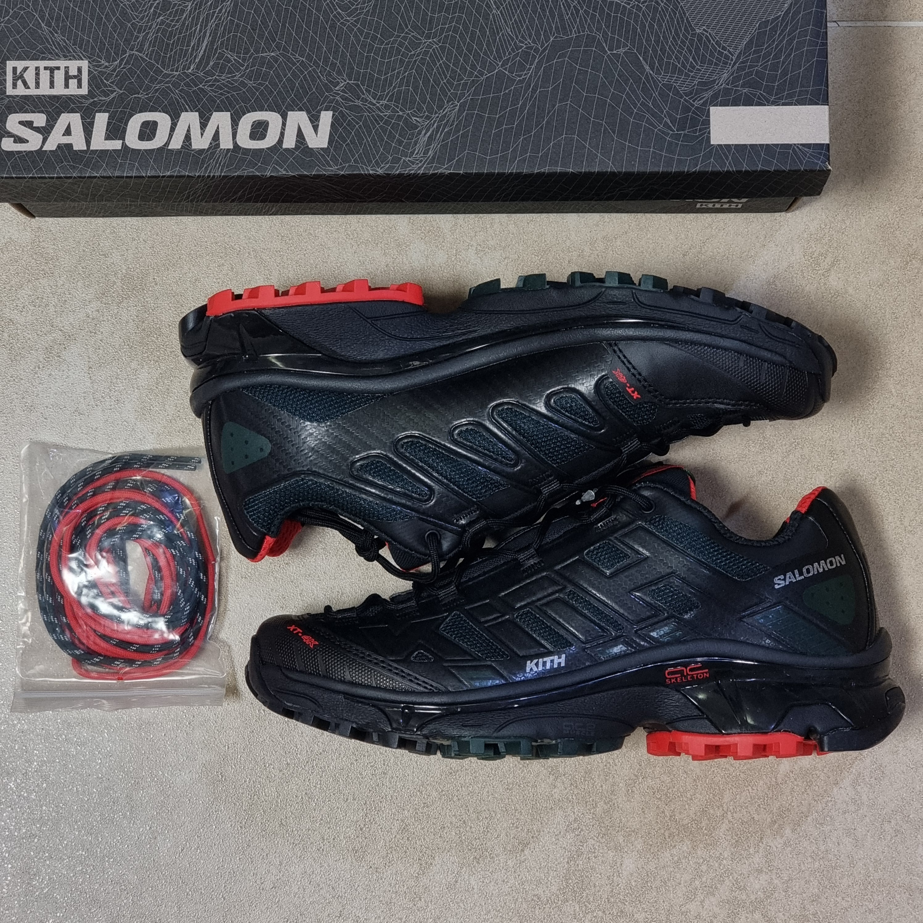 Salomon x Kith XT-4K Black Scarab 착용 스타일