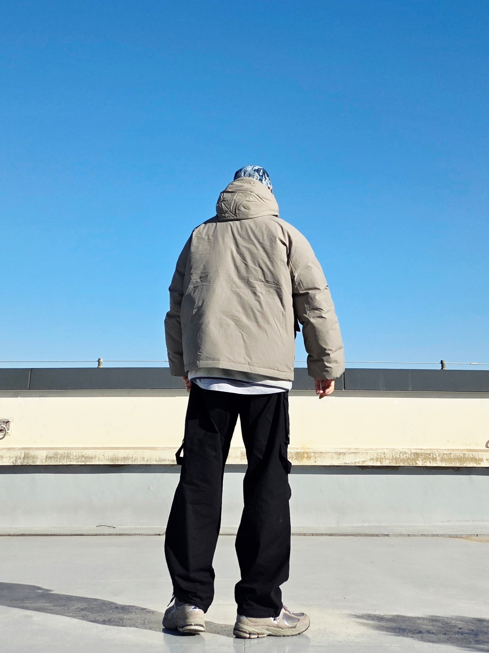Supreme Flames Jacquard Denim Camp Cap Washed Indigo - 23SS, Flavorism Ripstop Parachute Cargo Pants Black 착용 스타일 - 5
