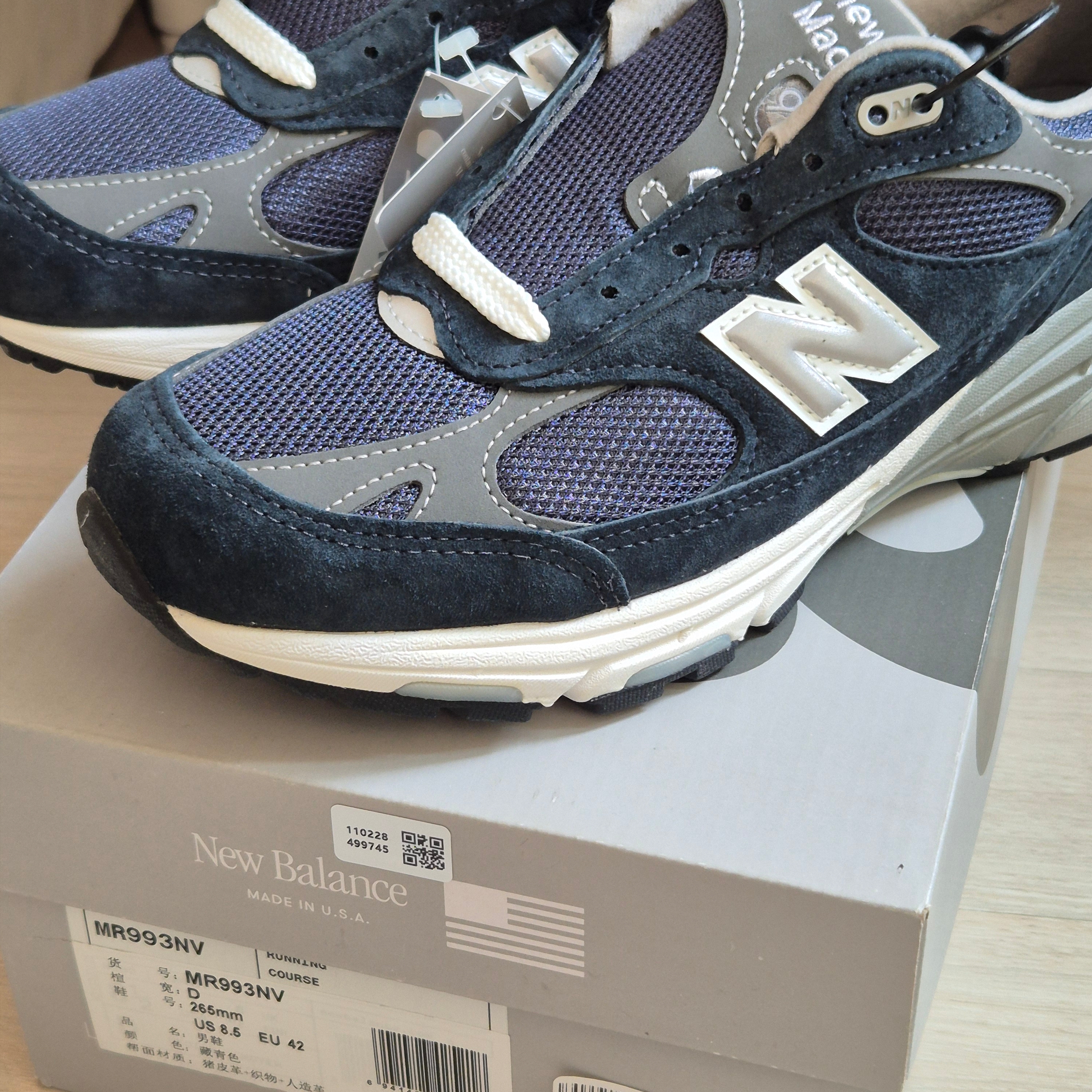 New Balance 993 Made in USA Navy - D Standard 착용 스타일