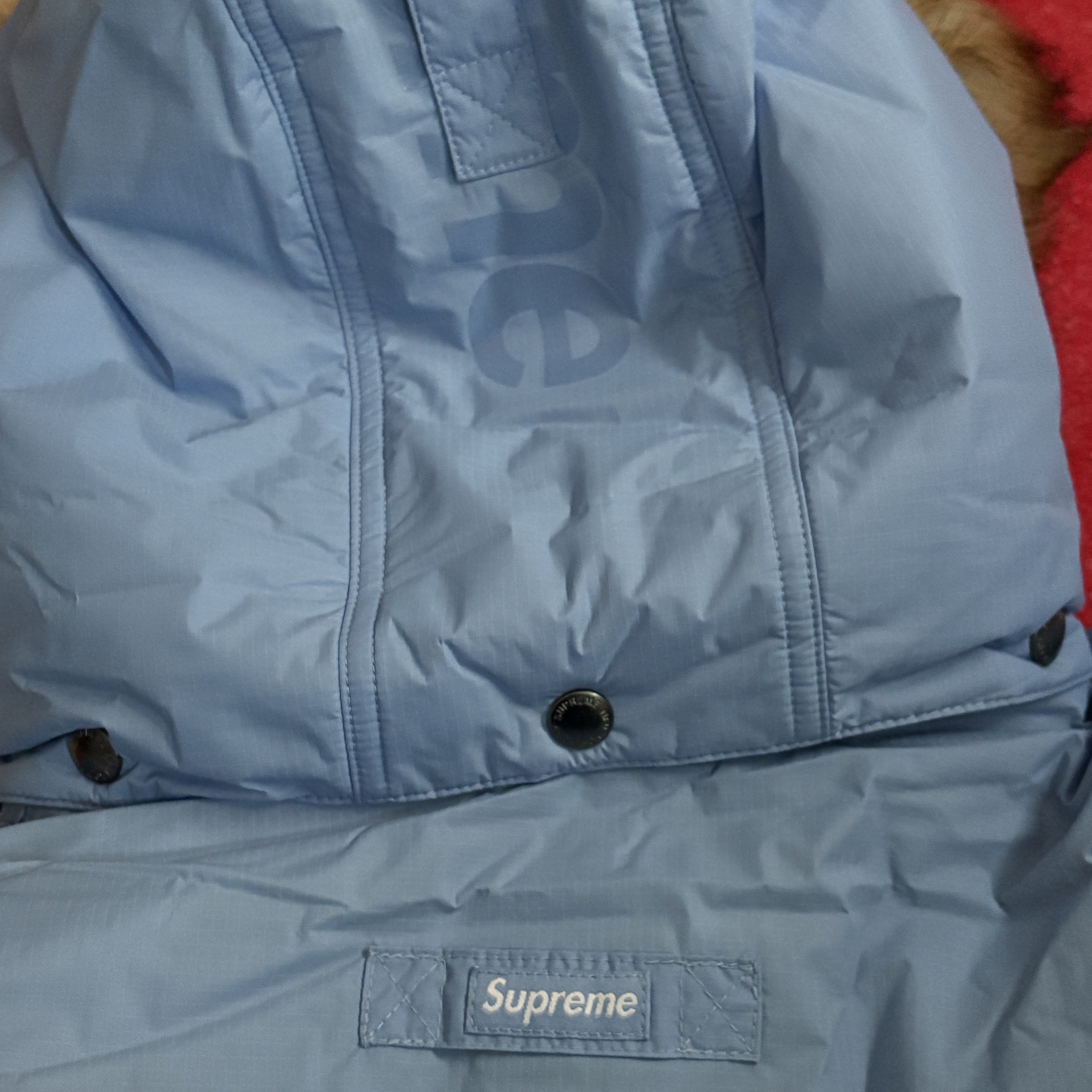 Supreme Facemask 700-Fill Down Puffer Jacket Light Blue - 25FW 착용 스타일 - 3