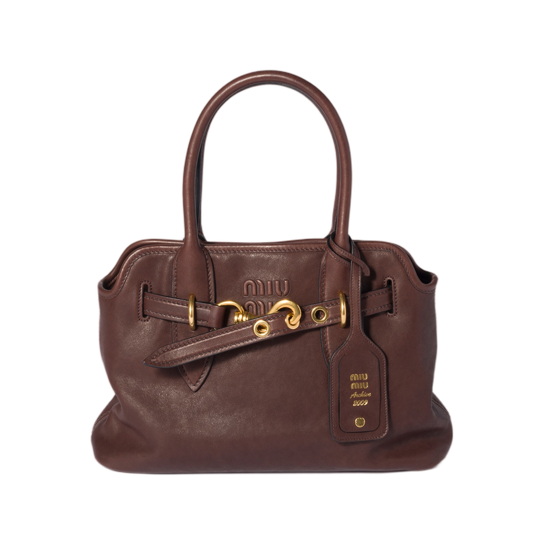 5BA292-2BBL-F0NBL Miu Miu Aventure Nappa Leather Bag Briarwood