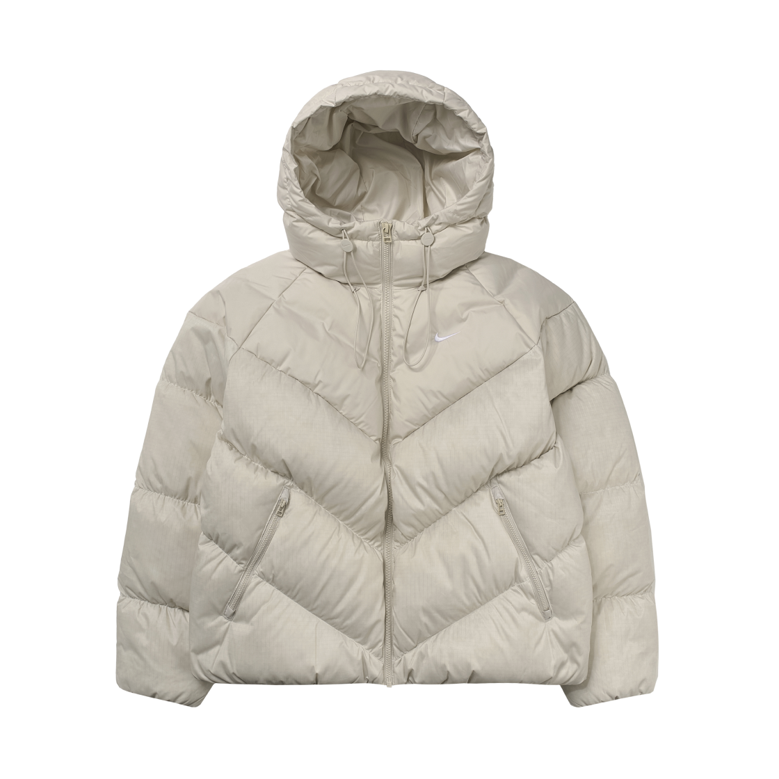 (W) Nike NSW 윈드 푸퍼 스톰핏 루즈 다운 자켓 라이트 오어우드 브라운 화이트 - 아시아((W) Nike NSW Wind Puffer Storm-Fit Loose Down Jacket Light Orewood Brown White - Asia)