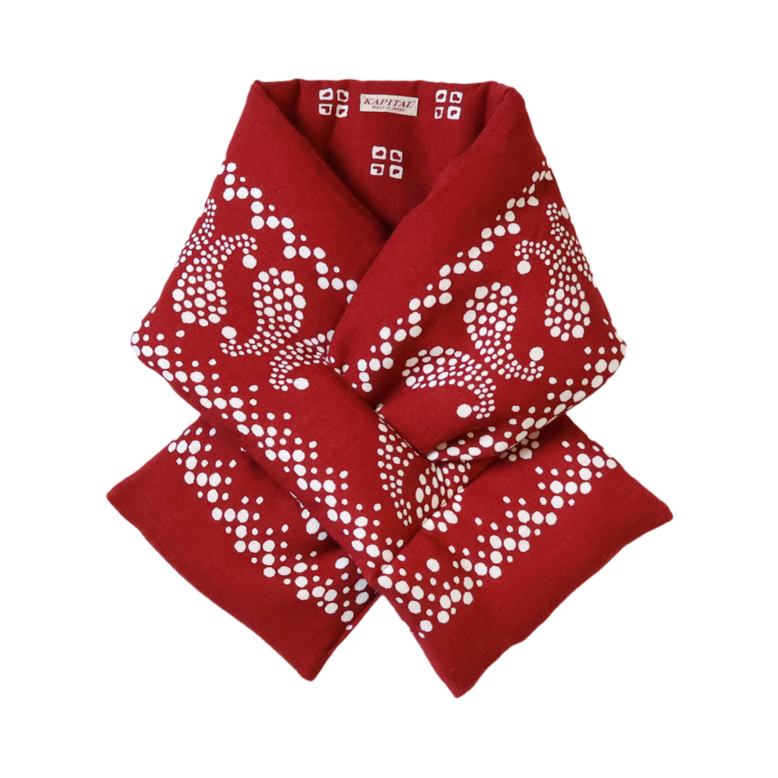 캐피탈 리넨 레이온 반다나 패턴 케사 머플러 레드