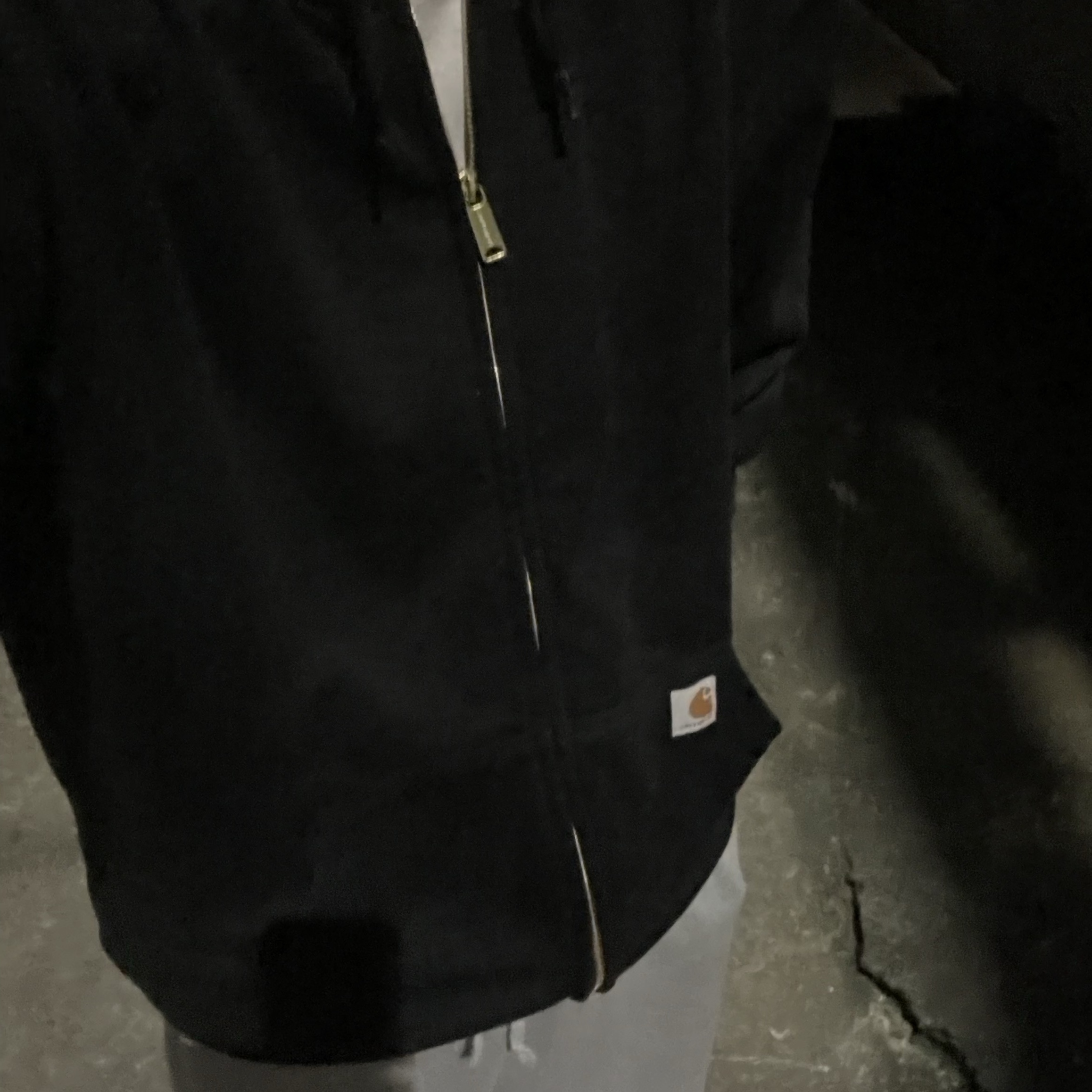 Carhartt Loose Fit Midweight Regular Full Zip Sweatshirt Black 착용 스타일 - 1