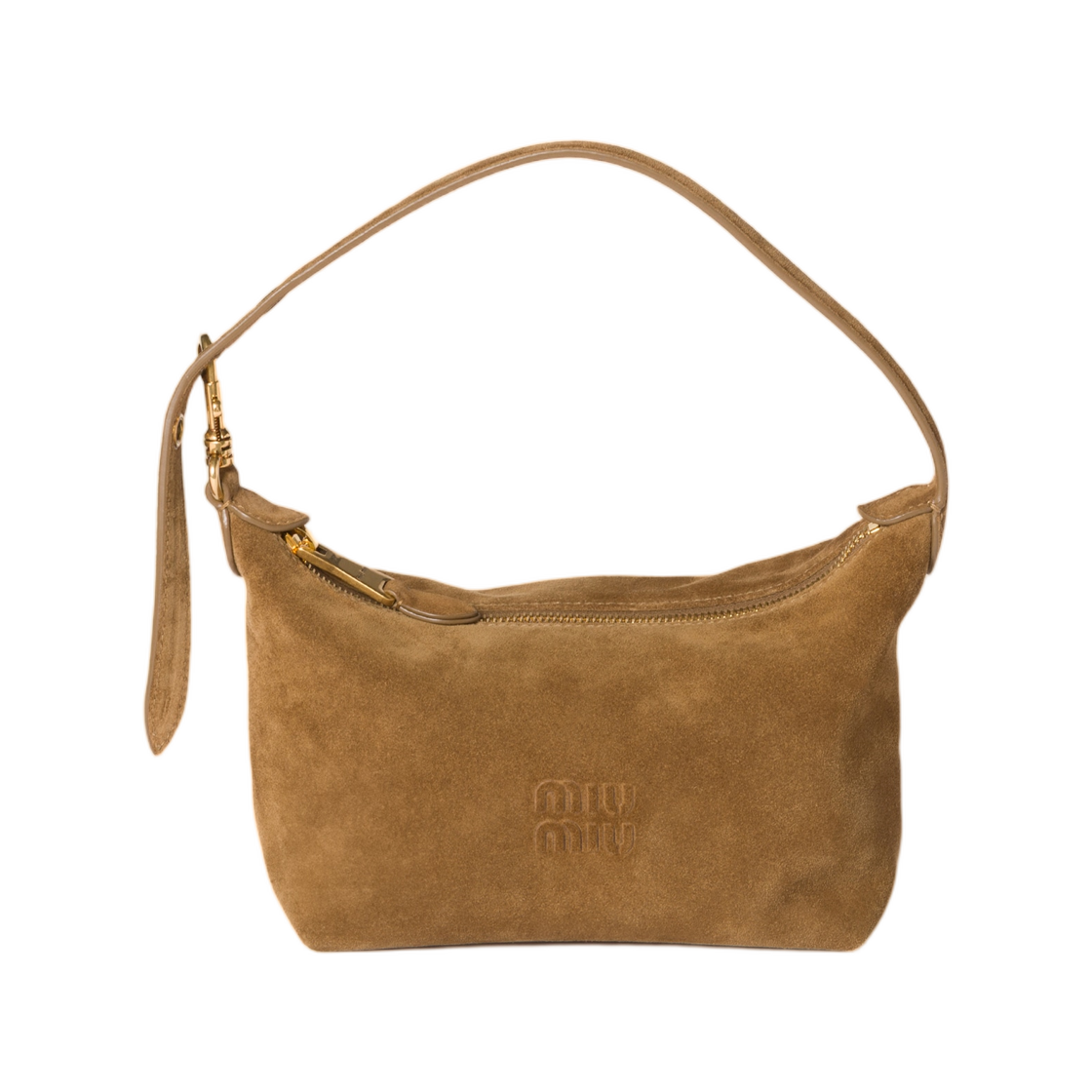 5NE841-2IEE-F0393 Miu Miu Suede Pouch Olive Green