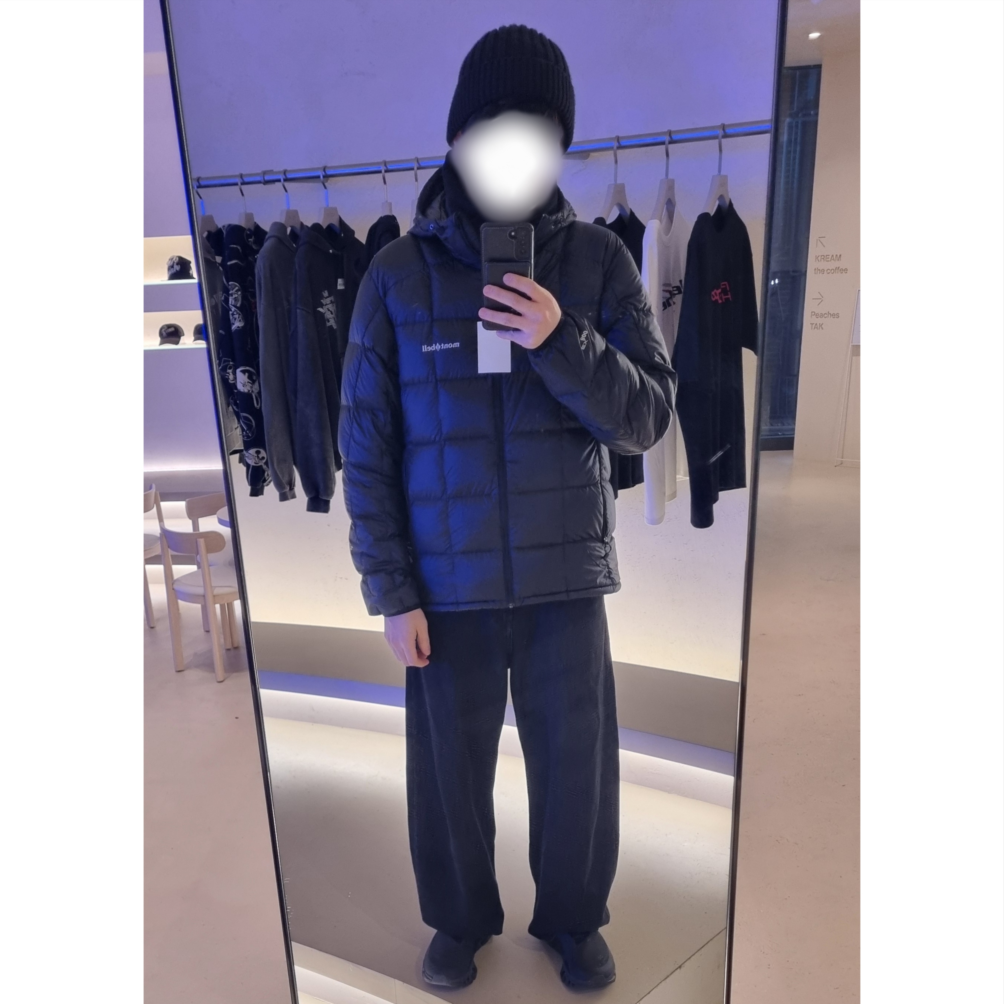 On Running x Post Archive Faction (Paf) Cloudmonster 2 Black Magnet, Montbell Superior Down Parka Black 착용 스타일