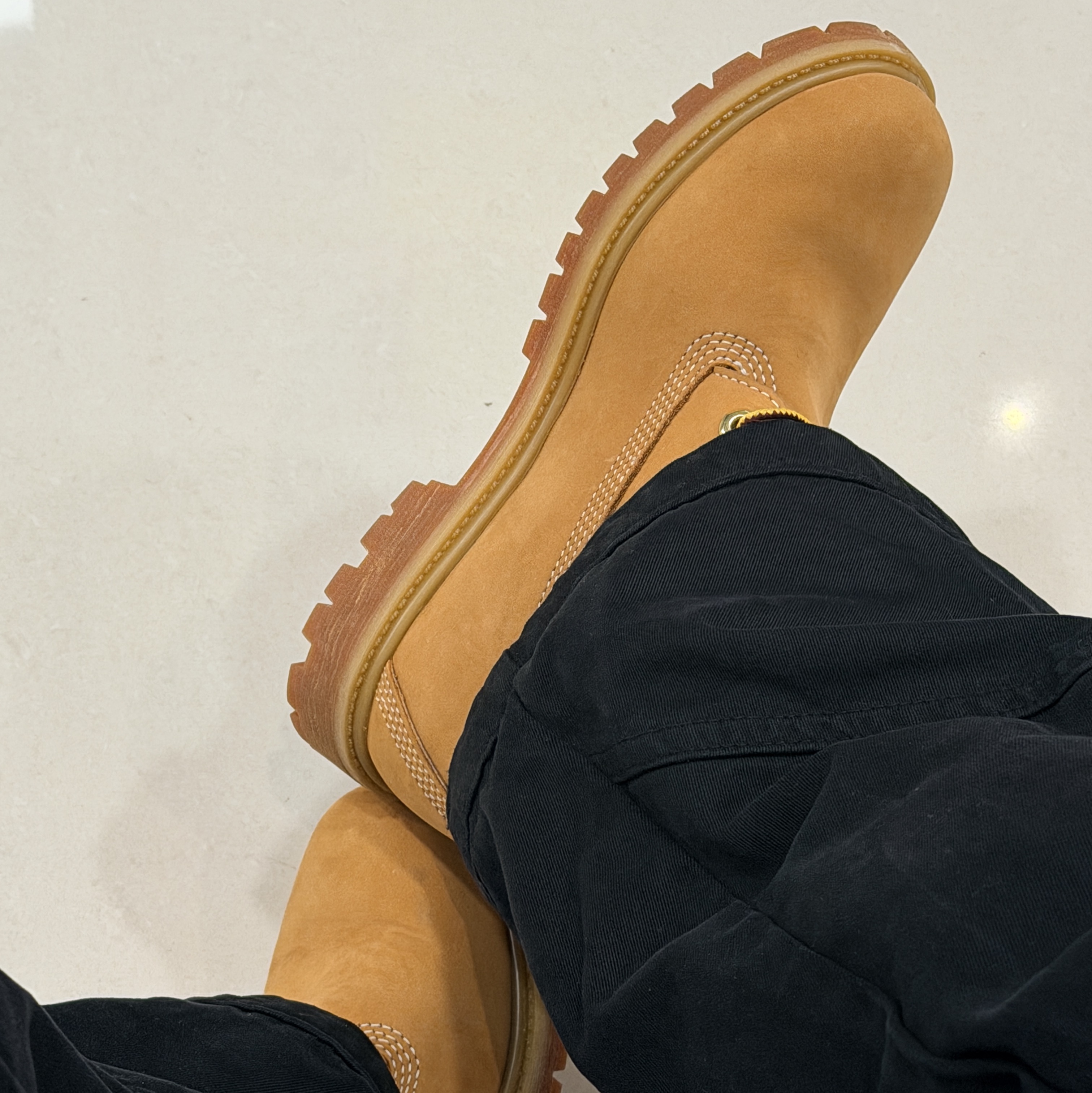 Timberland Premium 6 inch Waterproof Boot Wheat Nubuck - Wide 착용 스타일