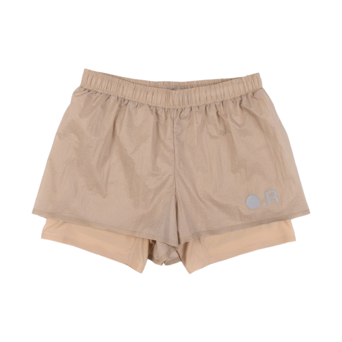 - Optimistic Runners Glossy Ripstop Shorts Beige