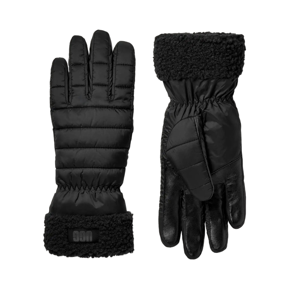(W) 어그 AW 플러프 커프 글러브 블랙((W) UGG AW Fluff Cuff Glove Black) - 1