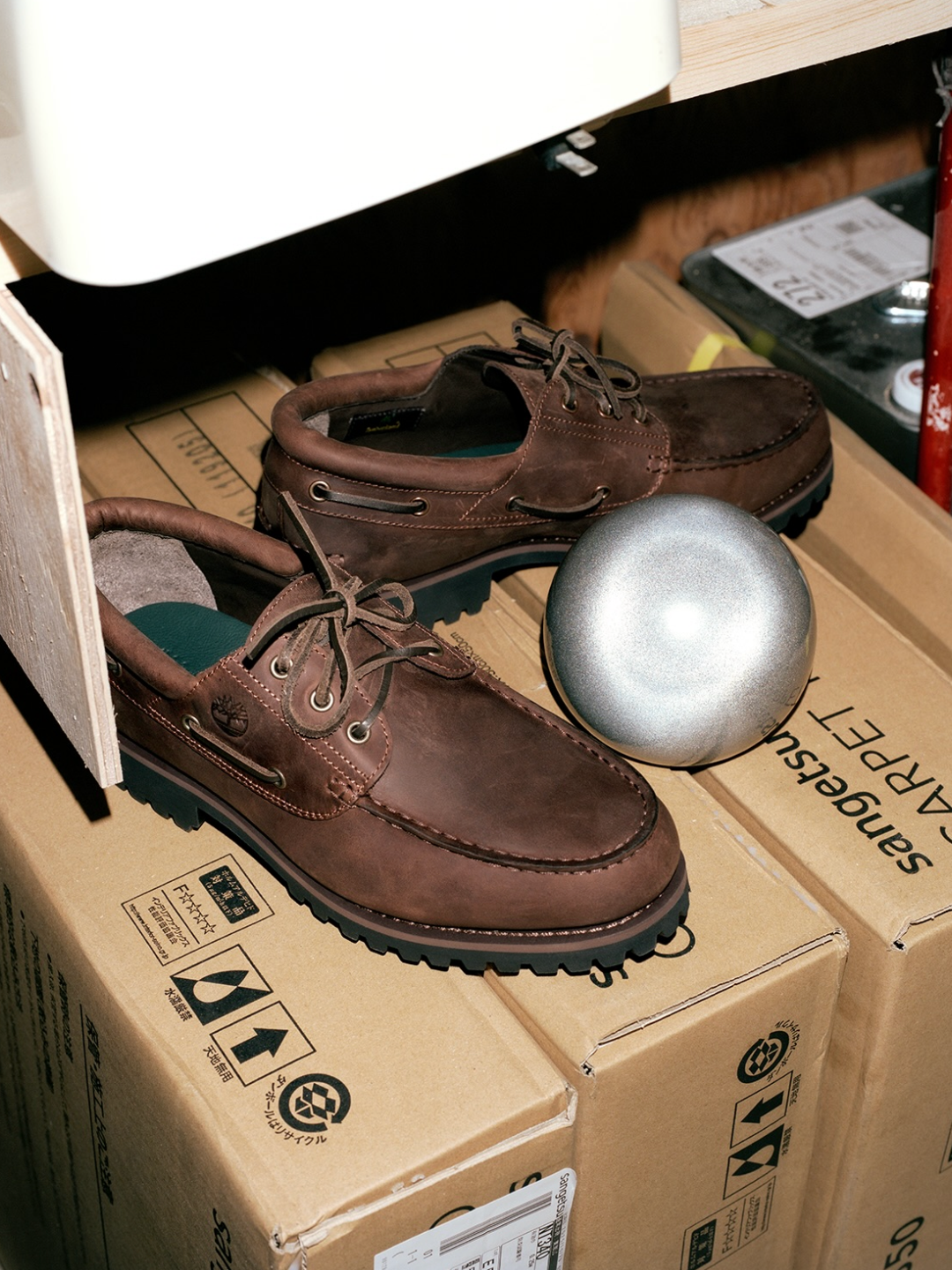 Timberland x Thisisneverthat 3-Eye Authentic Boat Shoes Brown - Wide, Timberland Classic 3-Eye Boat Shoes Brown - Wide 착용 스타일 - 3