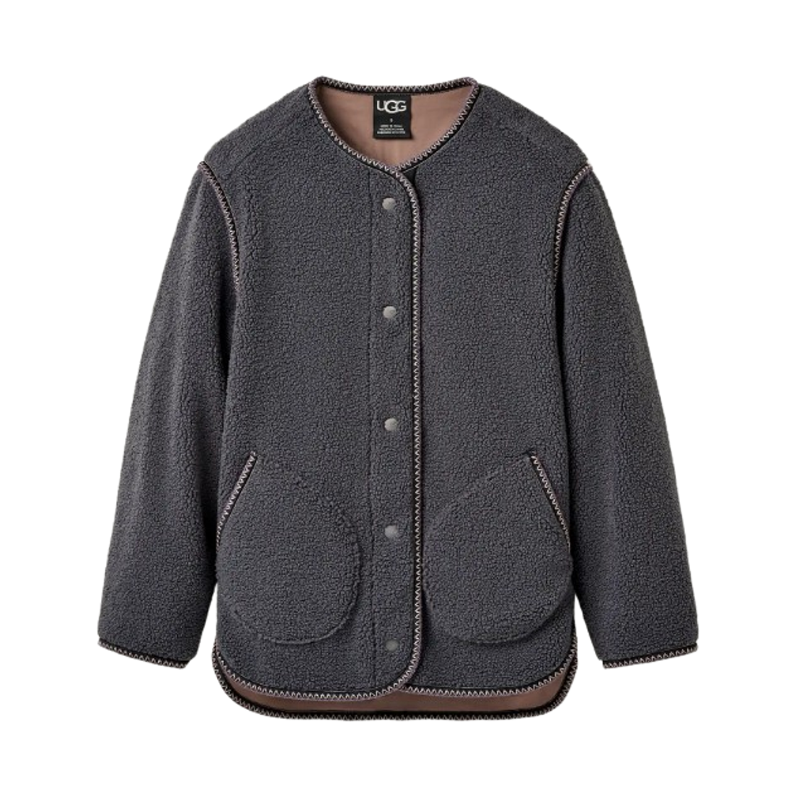 (W) 어그 에머신 어그브레이드 자켓 다크 애쉬((W) UGG Emmersyn UGGbraid Jacket Dark Ash) - 1
