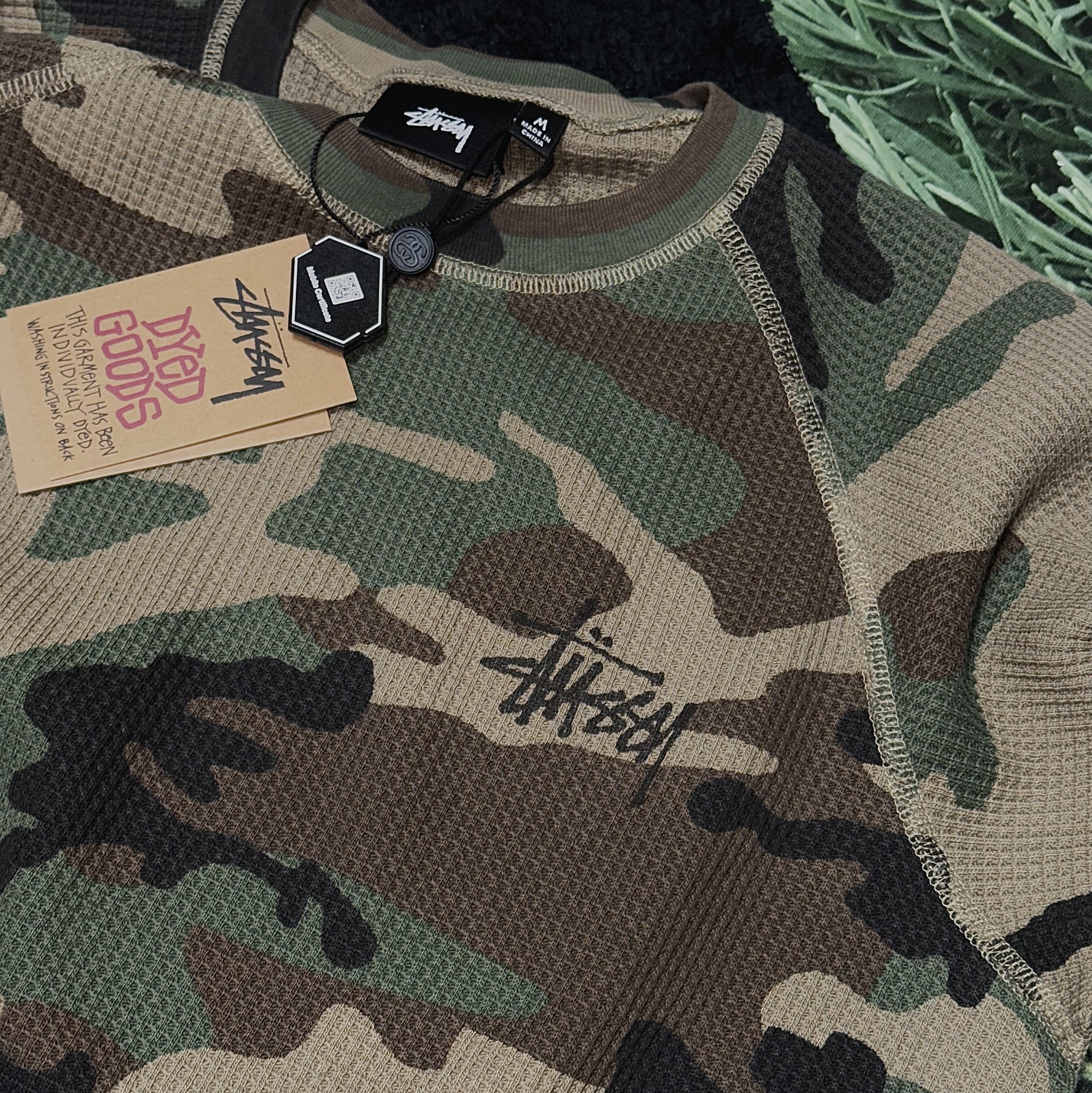 Stussy Raglan Thermal LS Crew Sand Camo, Stussy Basic Thermal Woodland Camo 착용 스타일 - 2
