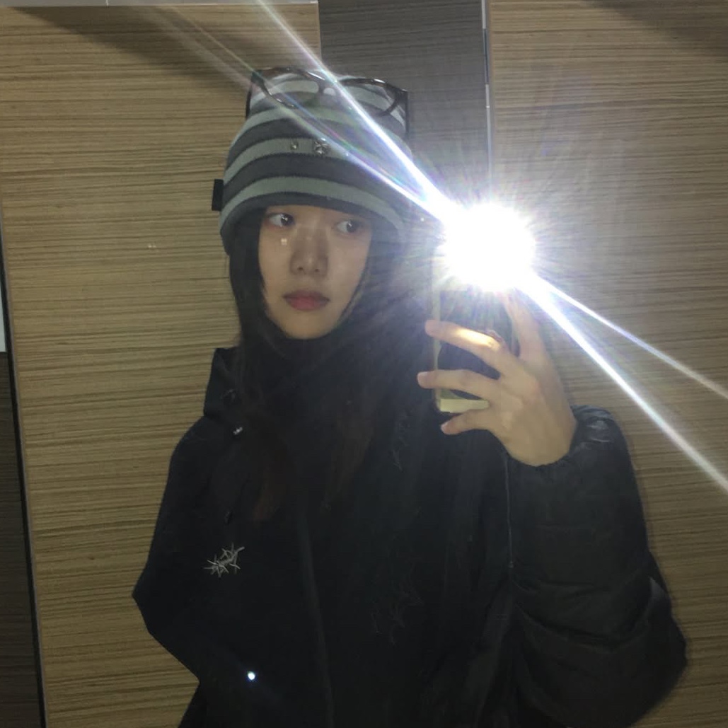 Mea Striped Stud Beanie Mint 착용 스타일 - 2