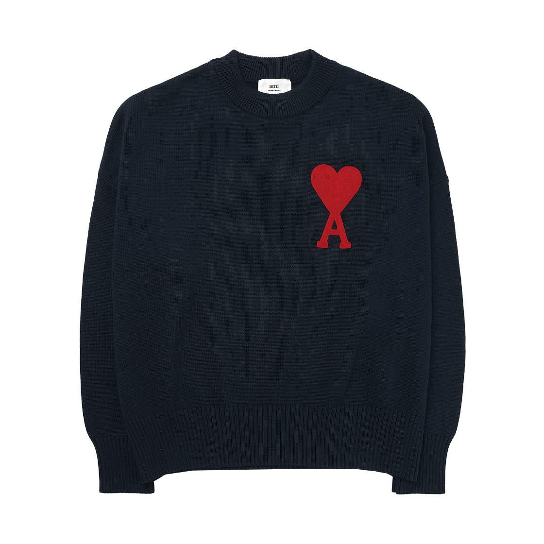 아미 빅 하트 로고 오버사이즈 스웨터 네이비 마린