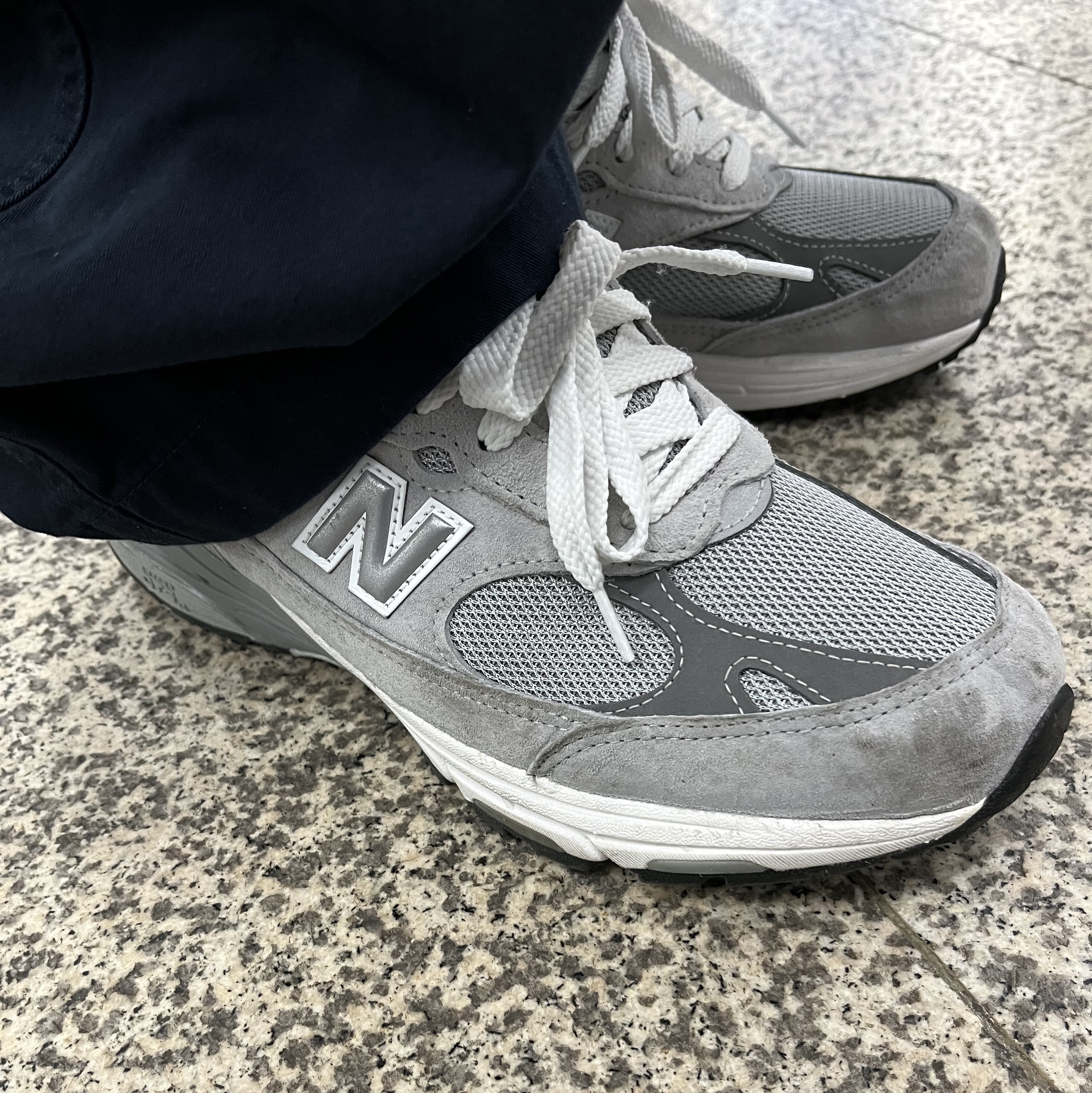 New Balance 993 Made in USA Grey - D Standard 착용 스타일 - 2