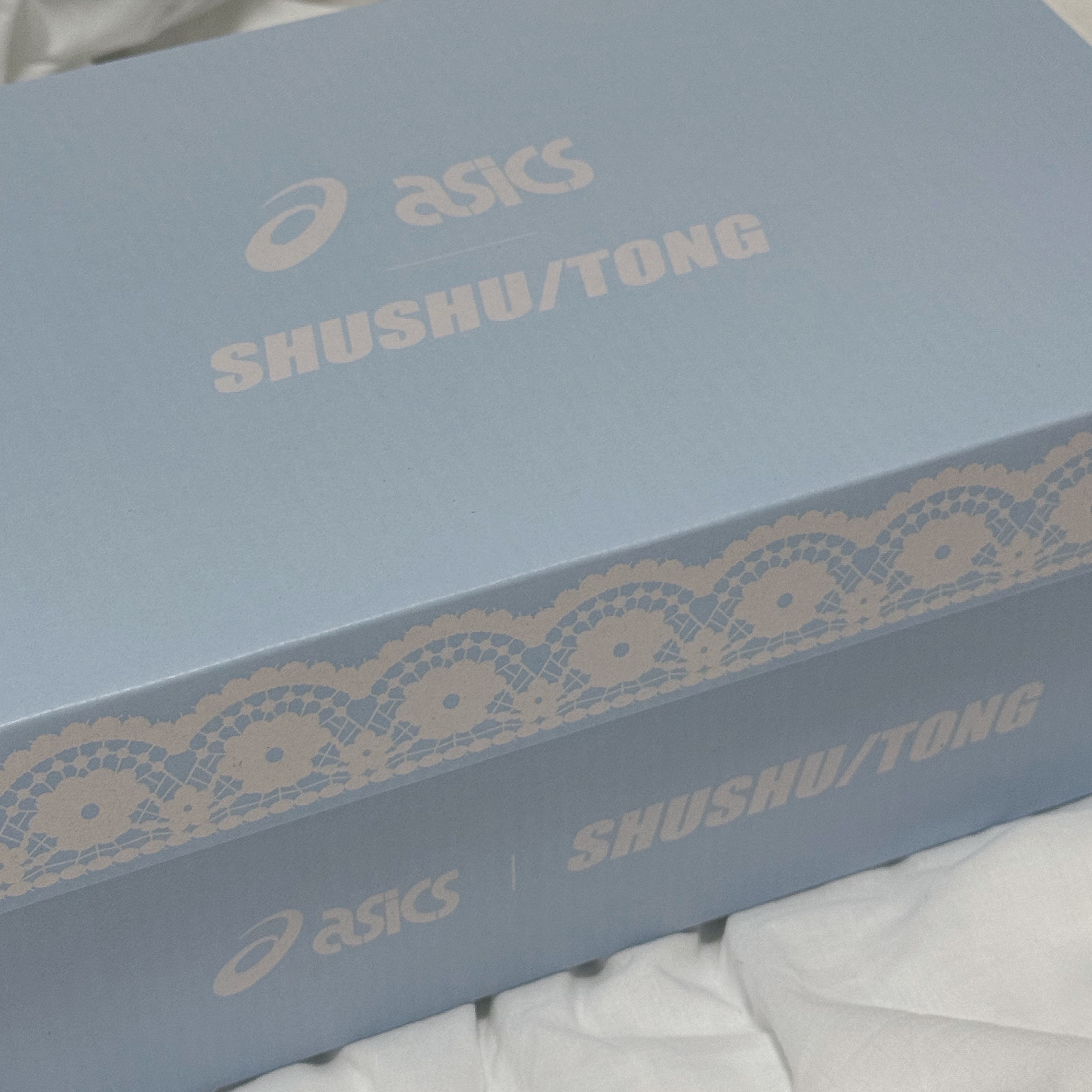 Asics x Shushu Tong Gel-Kinetic Fluent White Dive Blue 착용 스타일 - 4