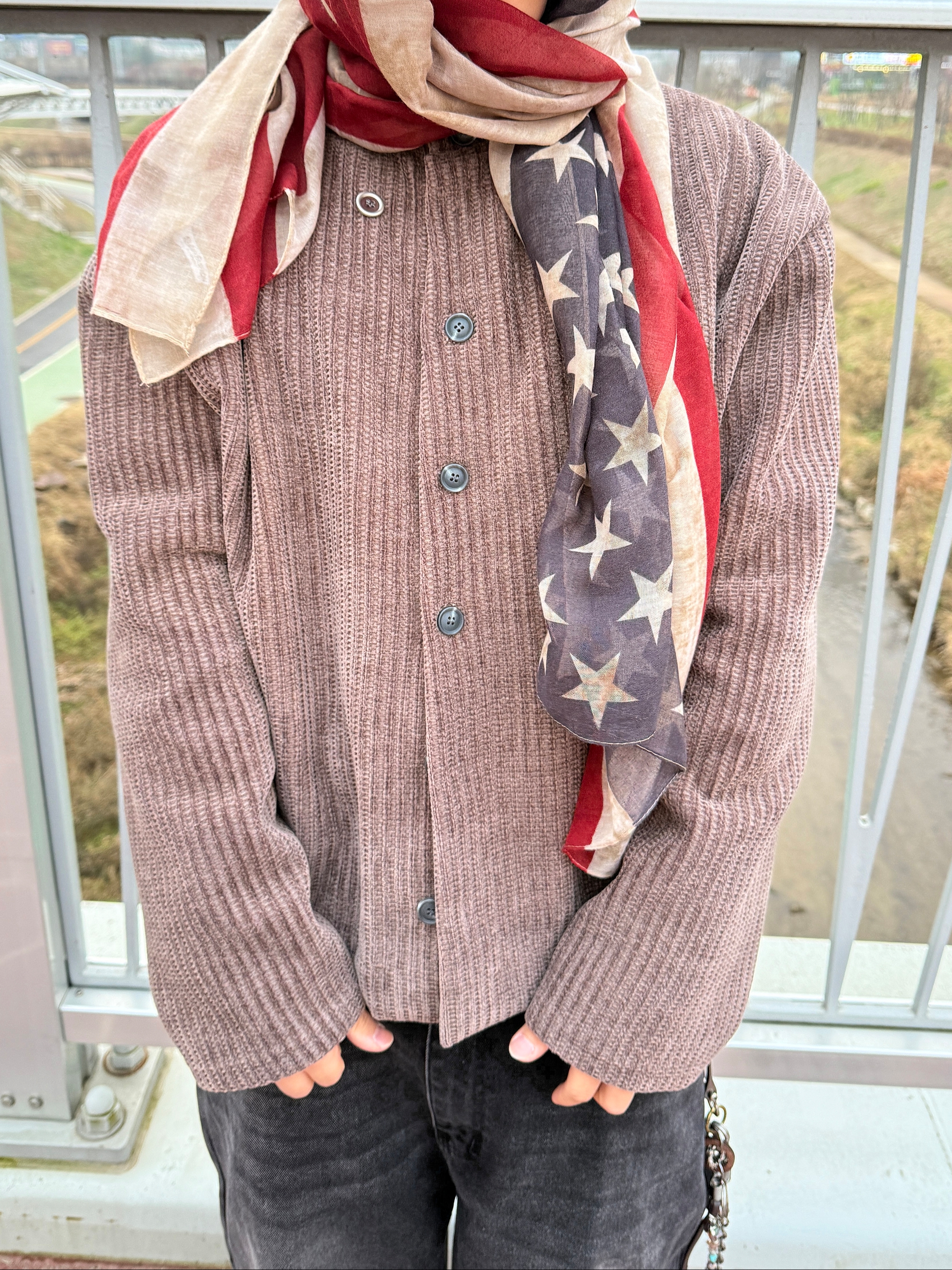 Millo Archive Layer Stripe Long Sleeve Black 착용 스타일 - 7