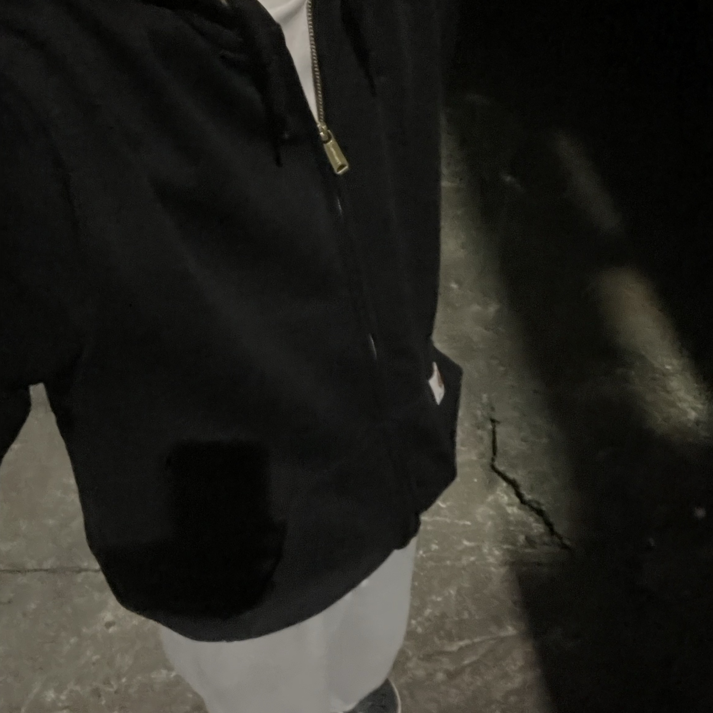 Carhartt Loose Fit Midweight Regular Full Zip Sweatshirt Black 착용 스타일 - 2